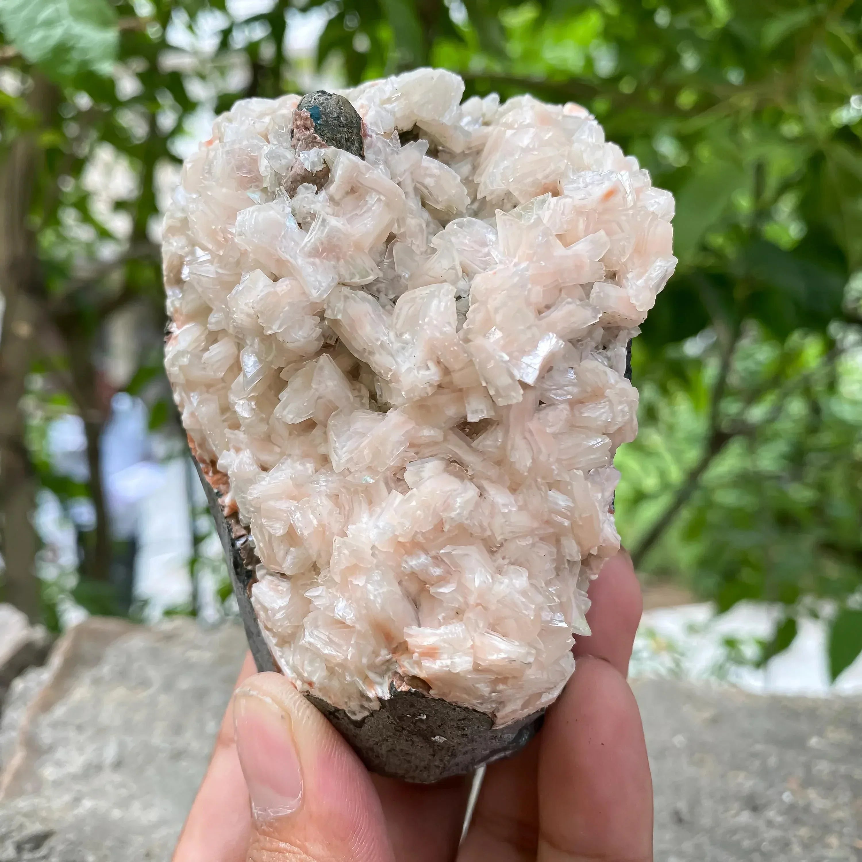 Raw Peach Stilbite Apophyllite Cluster : Healing Crystal, 450gm Zeolite