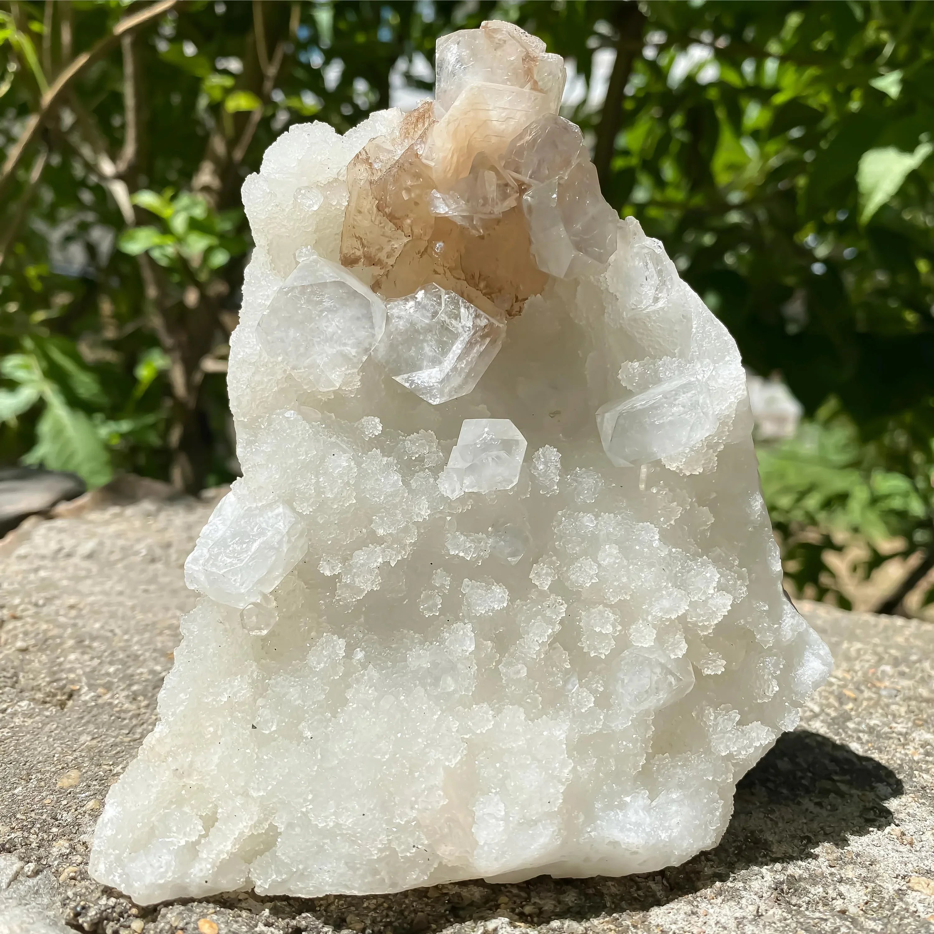 White Apophyllite Crystal Cluster Apophyllite Chalcedony 544gm Meditation & Healing Mineral Rough - Himalya Quartz