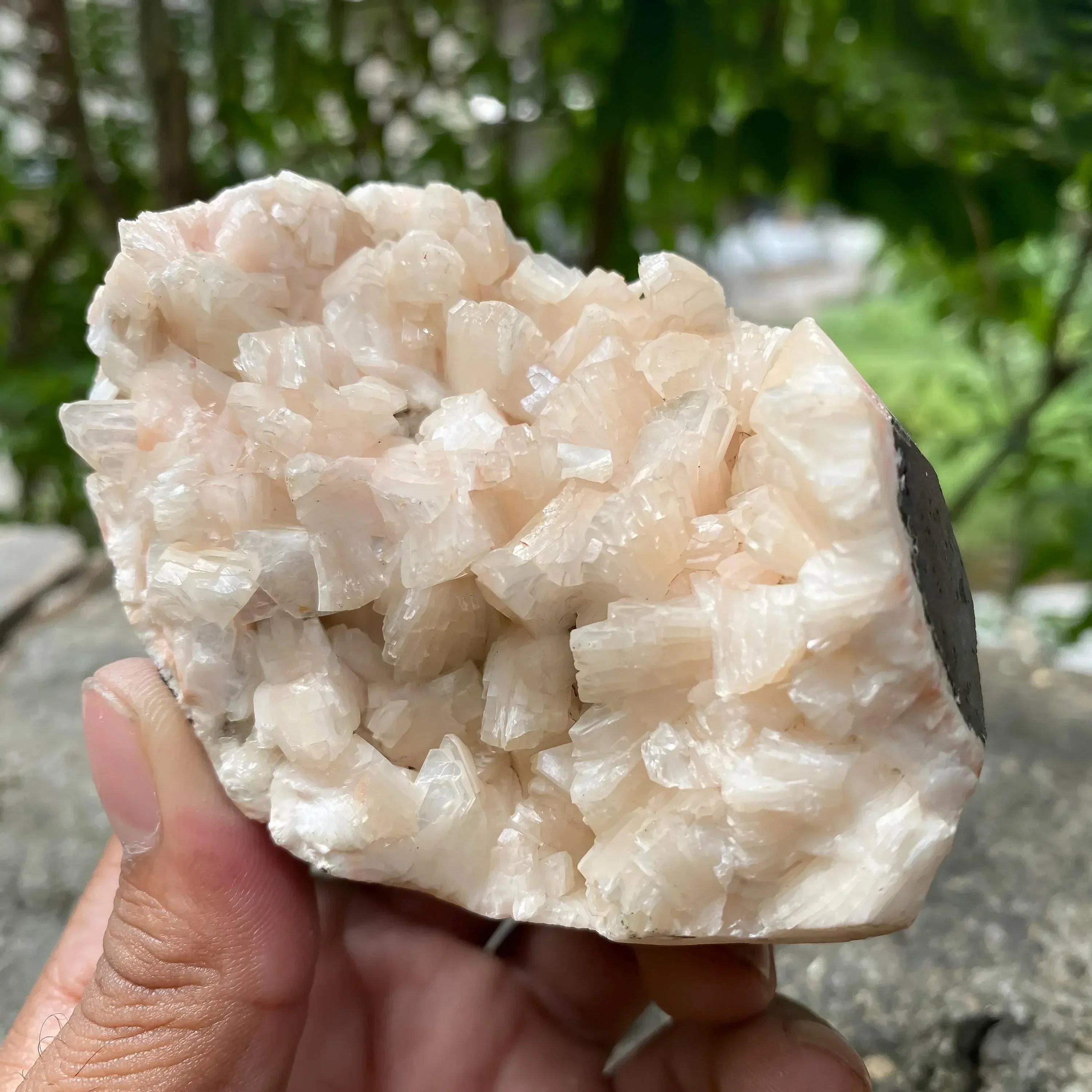 Natural Stilbite & Apophyllite Geode Cluster 315gm Raw Mineral Specimen, Healing Crystal Rough Zeolite