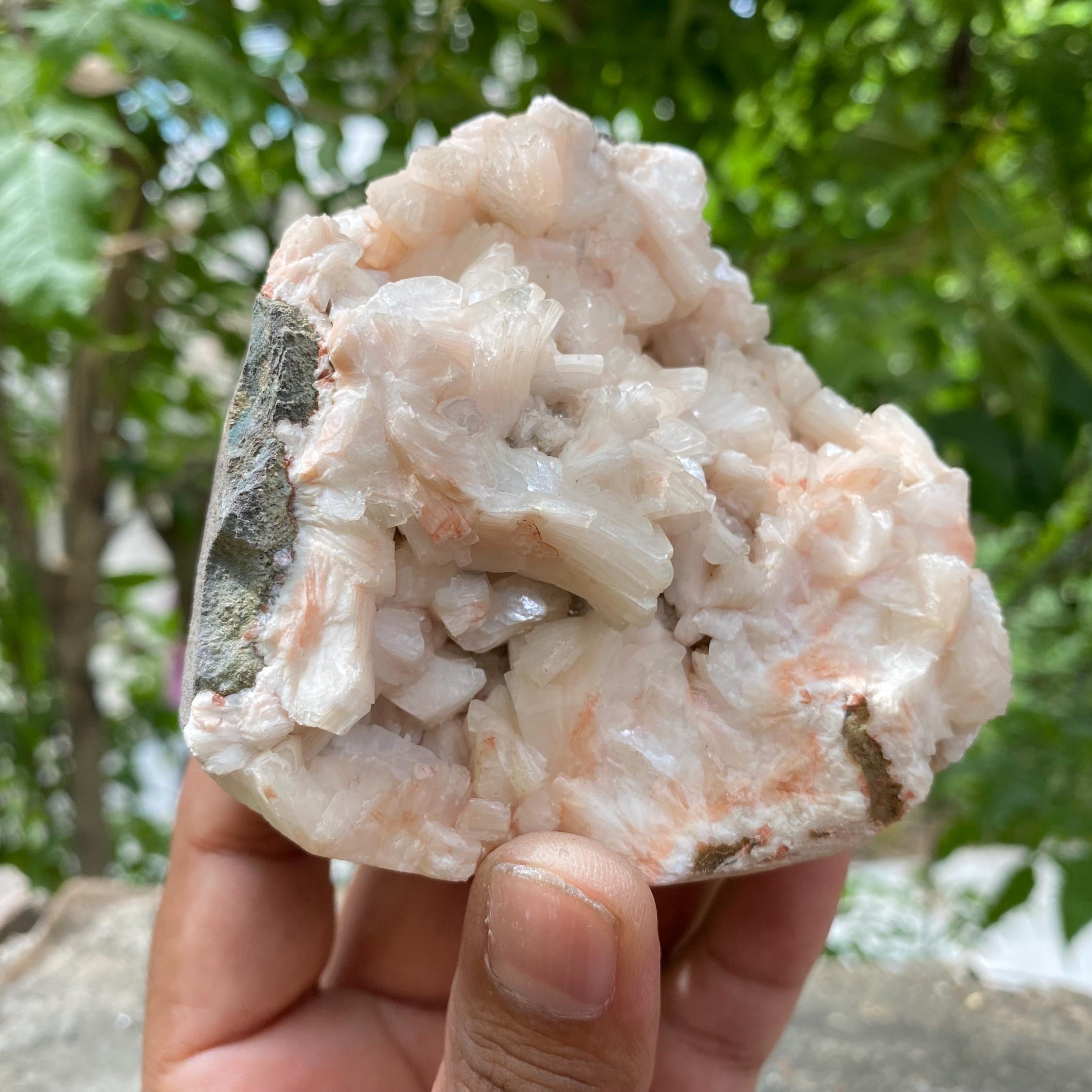 Raw Stilbite Apophyllite Geode Cluster Rough 455gm Natural Healing Crystal Cluster, Home Decor Stone