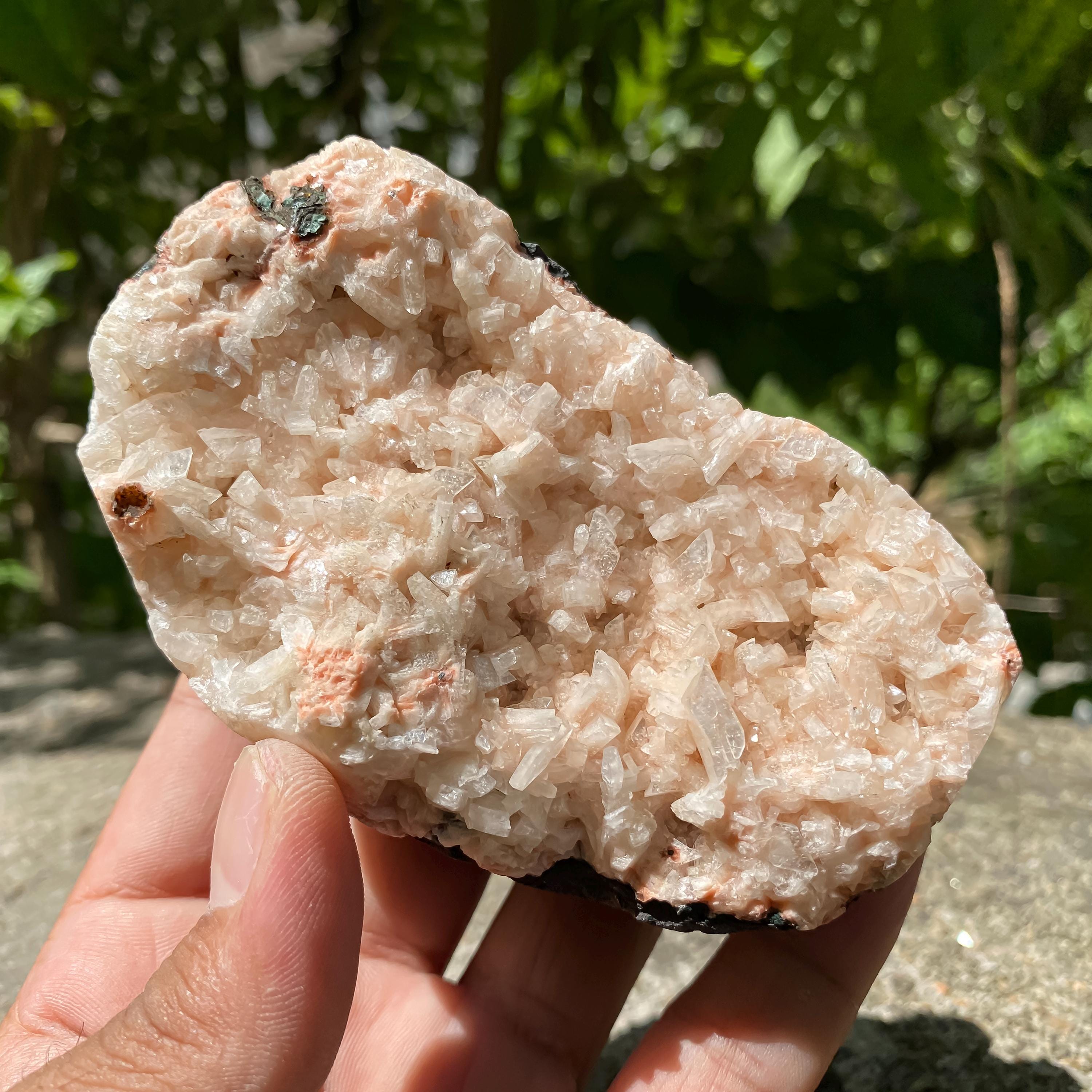 Natural Stilbite Apophyllite Geode Specimen: Rough Mineral Collection Cluster 365gm
