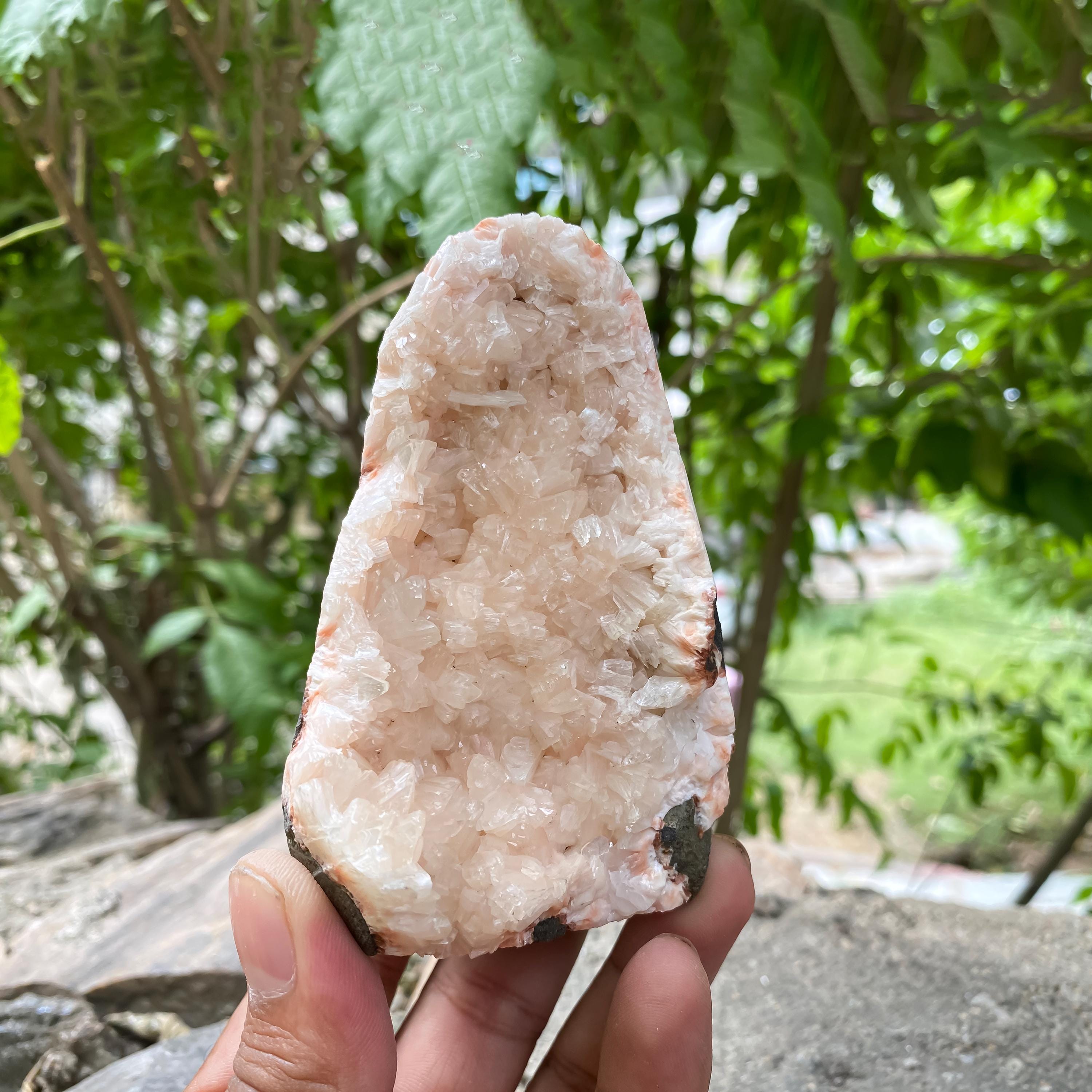 Natural Peach Stilbite & Apophyllite Cluster 385gm Sparkling Crystal Specimen Minerals Rough
