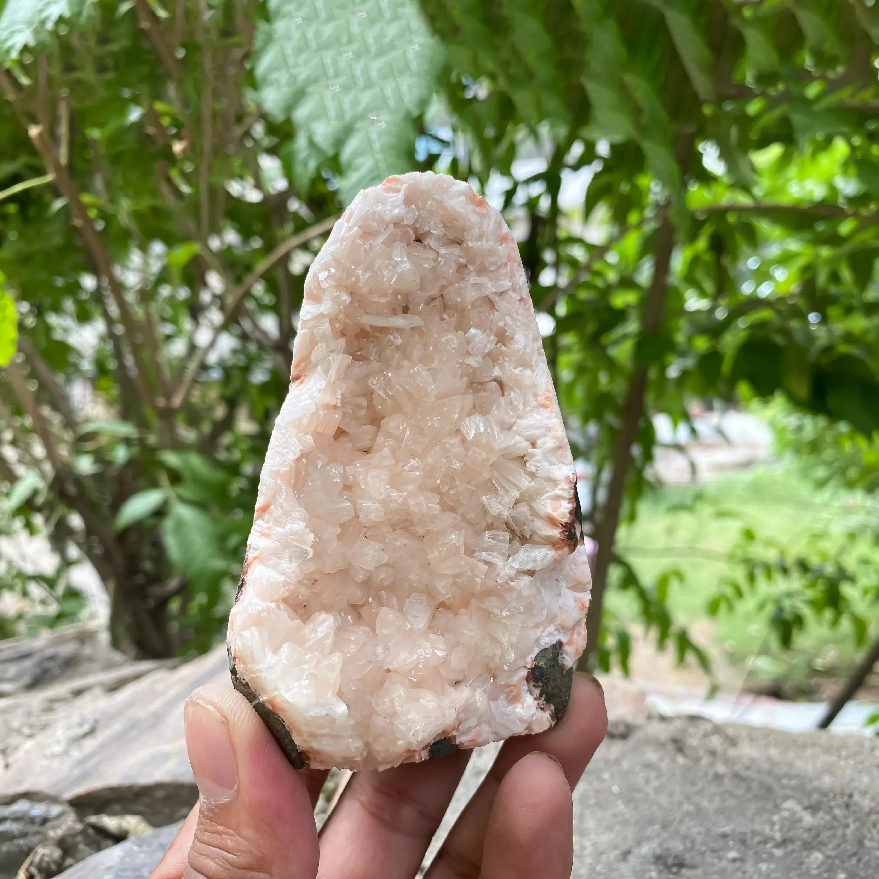 Natural Peach Stilbite & Apophyllite Cluster 385gm Sparkling Crystal Specimen Minerals Rough Zeolite