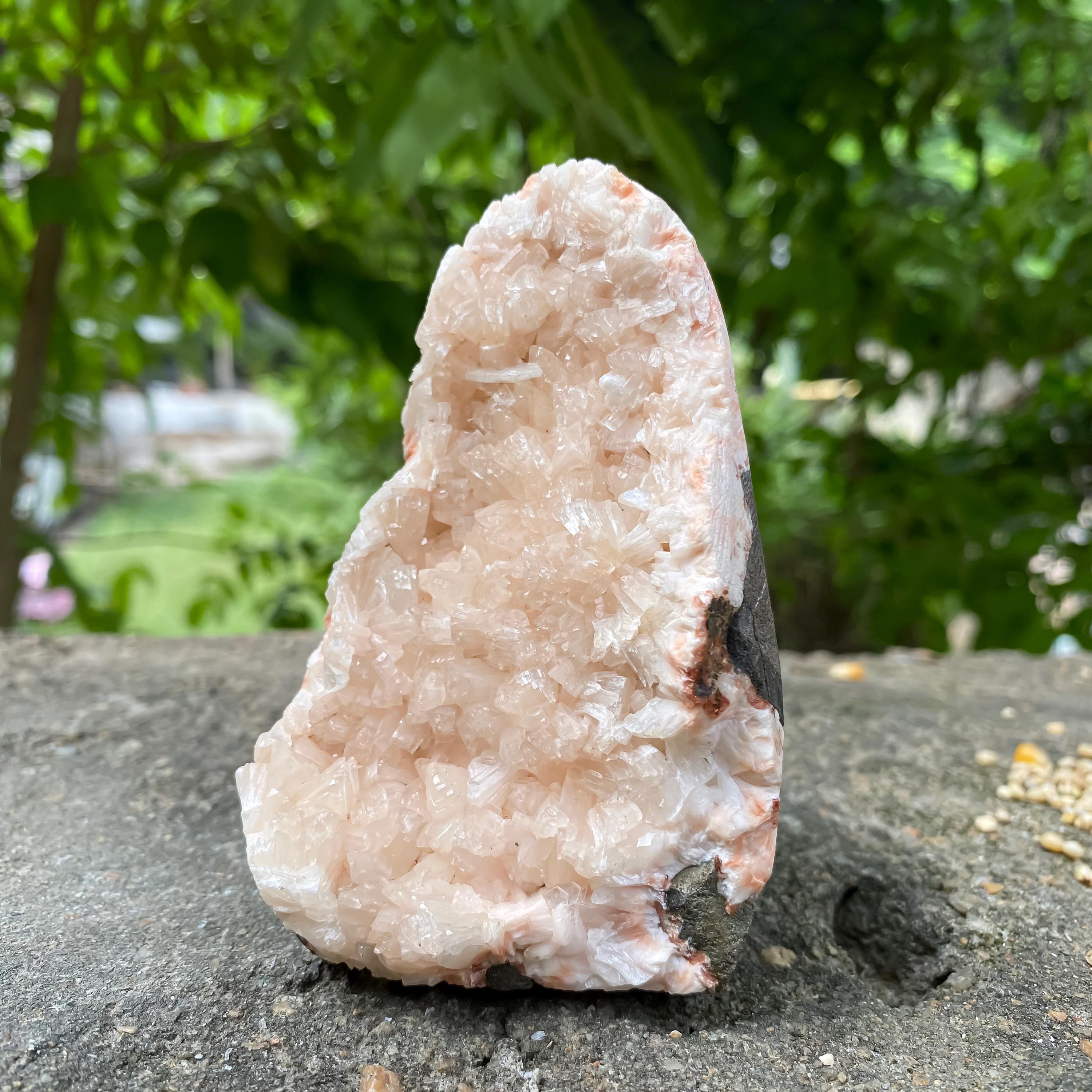 Natural Peach Stilbite & Apophyllite Cluster 385gm Sparkling Crystal Specimen Minerals Rough