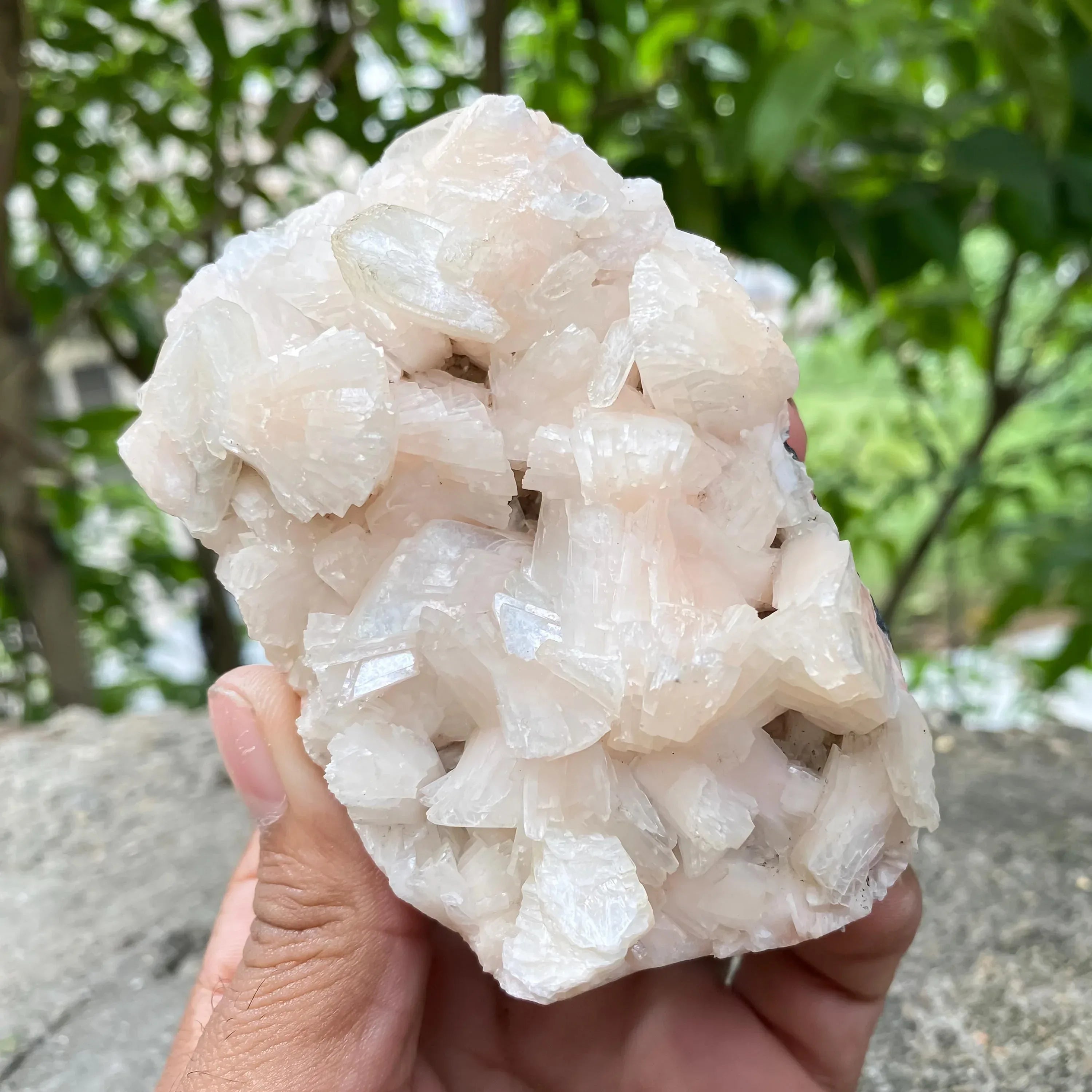 Peach Stilbite Apophyllite Crystal Geode Healing Stone 340gm Zeolite