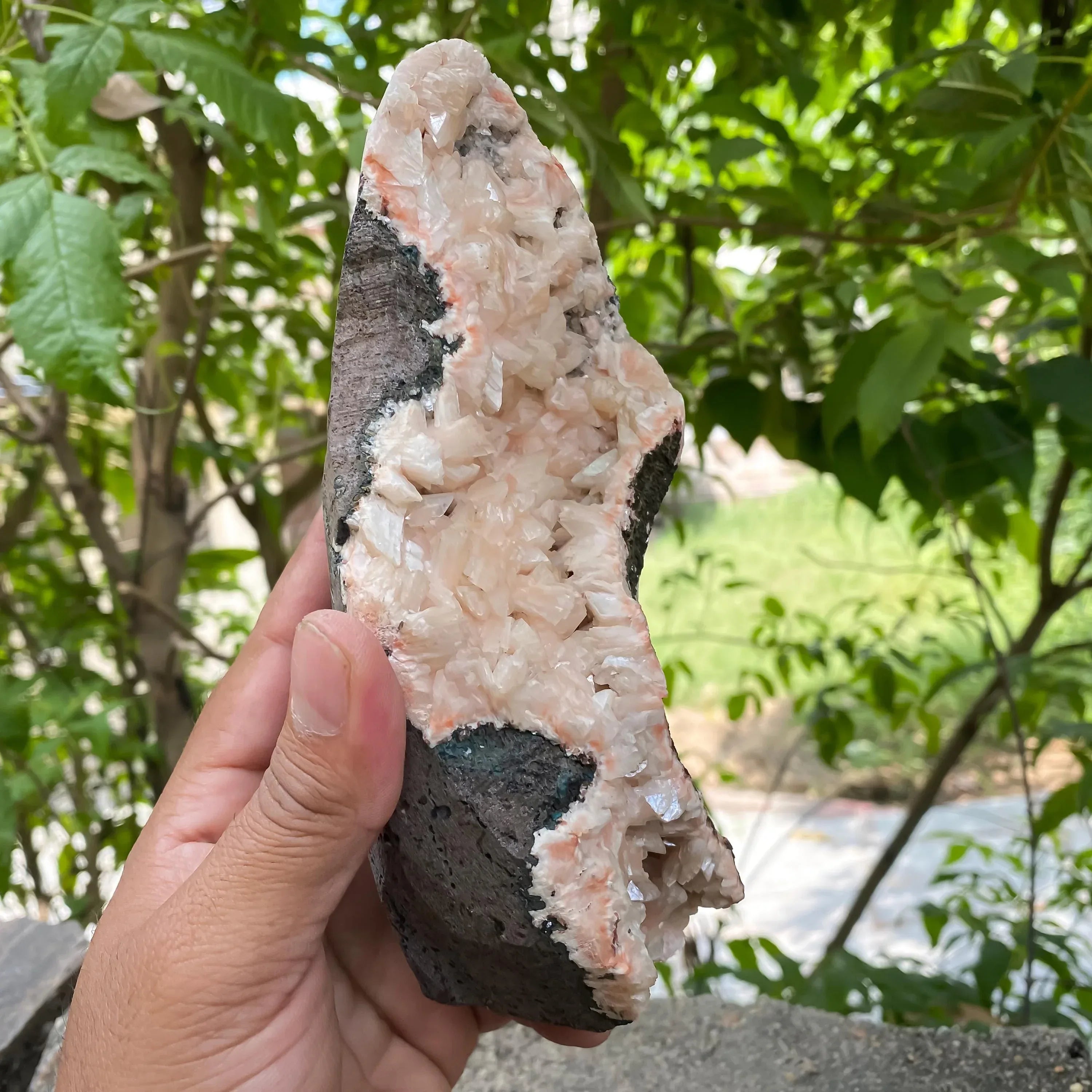 Rough Stilbite Apophyllite Geode : Healing Crystal Cluster, Meditation Stone Zeolite