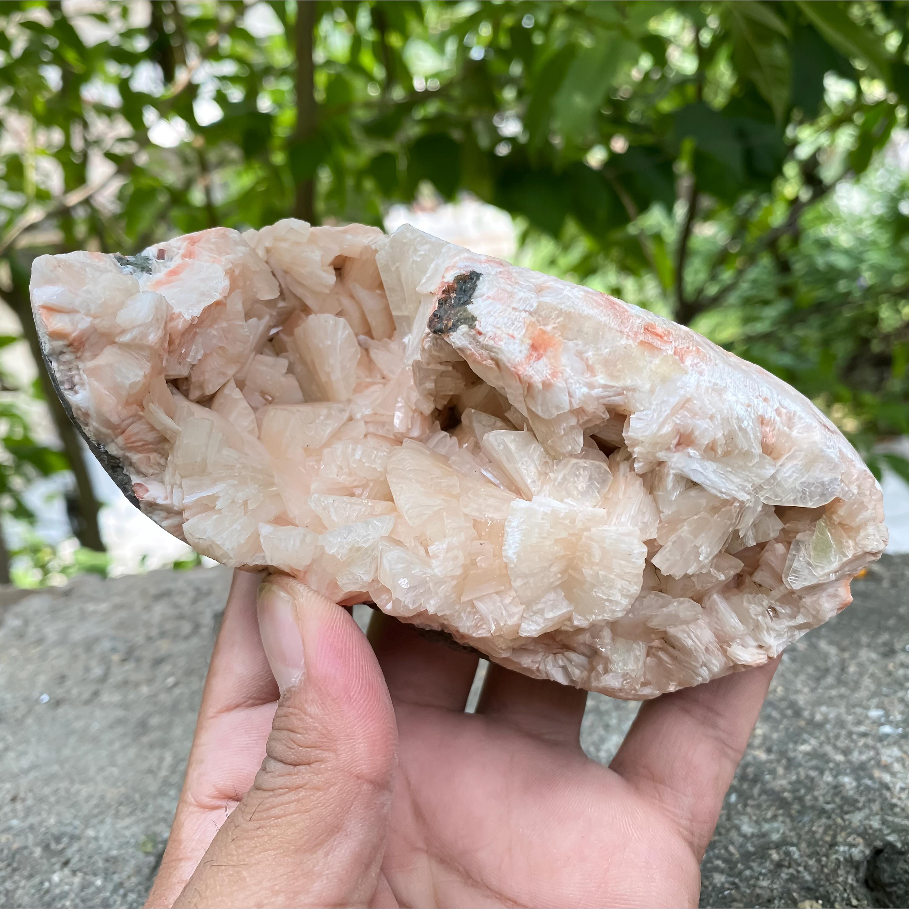 Raw Stillbite Apophyllite Geode Cluster Reiki Energy Crystal Mineral Specimen Rough 440gm