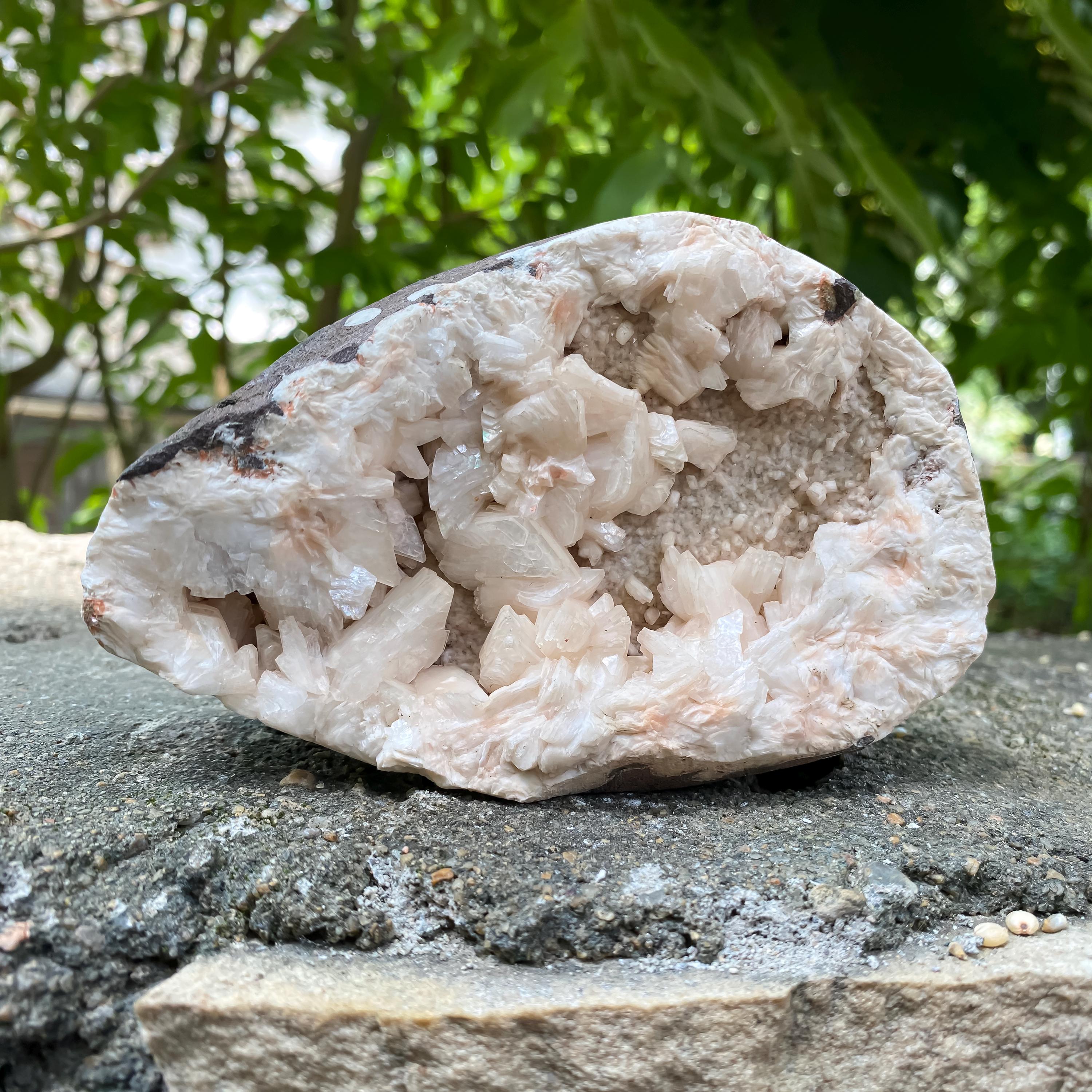 Peach Pink Stilbite Apophyllite Stilbite Cluster Raw - 500gm Natural Mineral Crystal Specimen Rough
