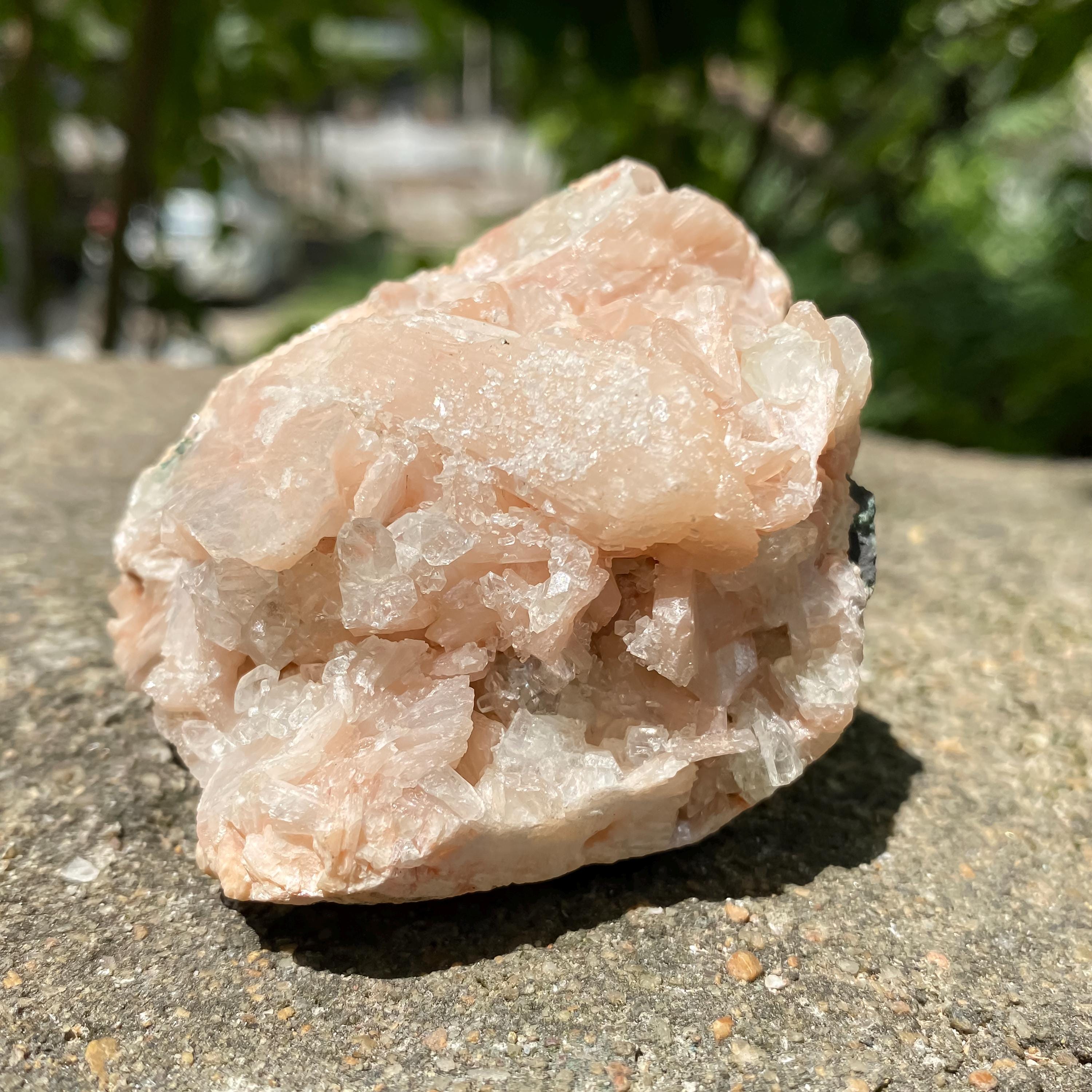 Natural Stilbite Apophyllite Geode Specimen: Rough Mineral Collection Cluster 180gm