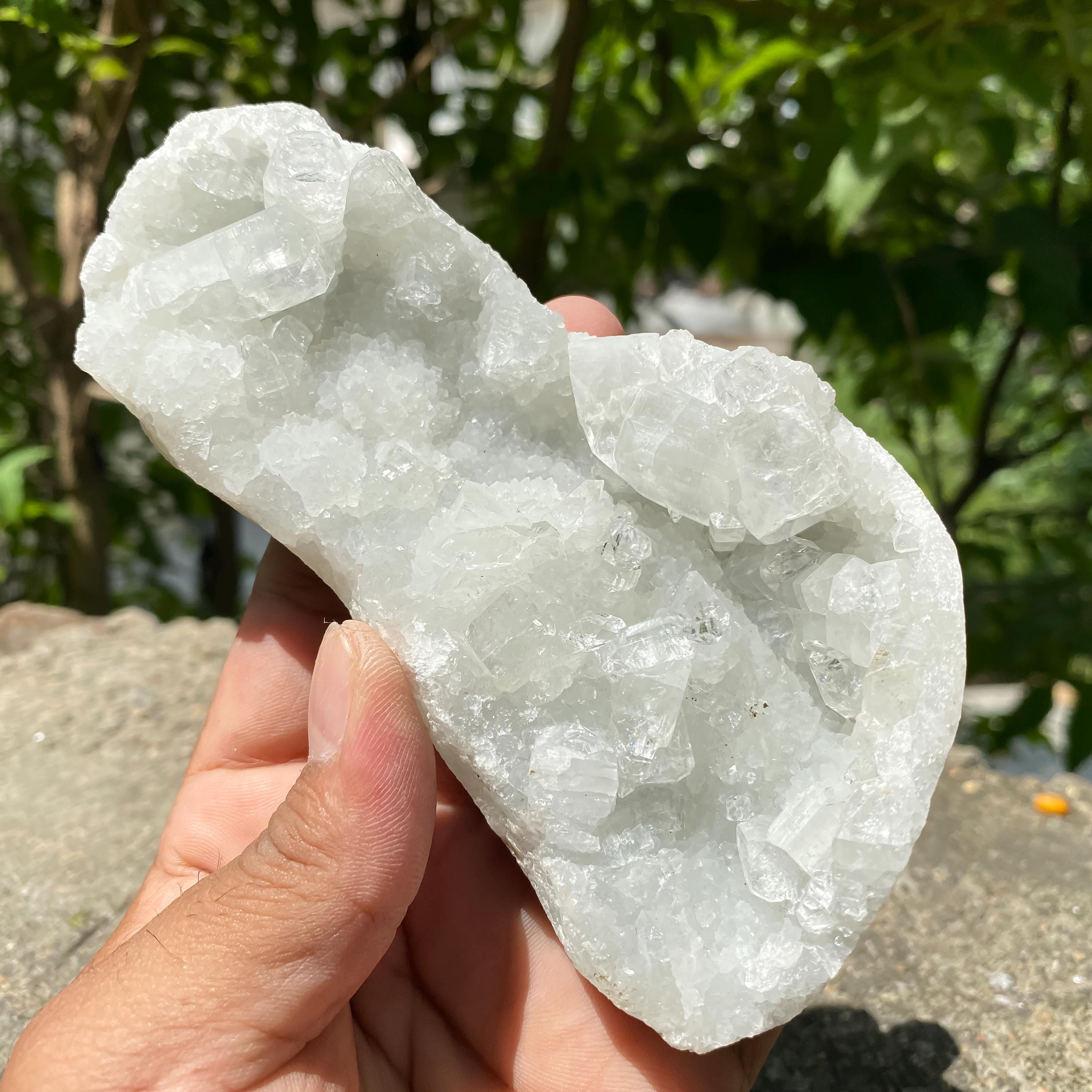 White Apophyllite Crystal Cluster, 280gm Zeolite Specimen, Cubic Crystals Rough, White Apophyllite Zeolite Cluster