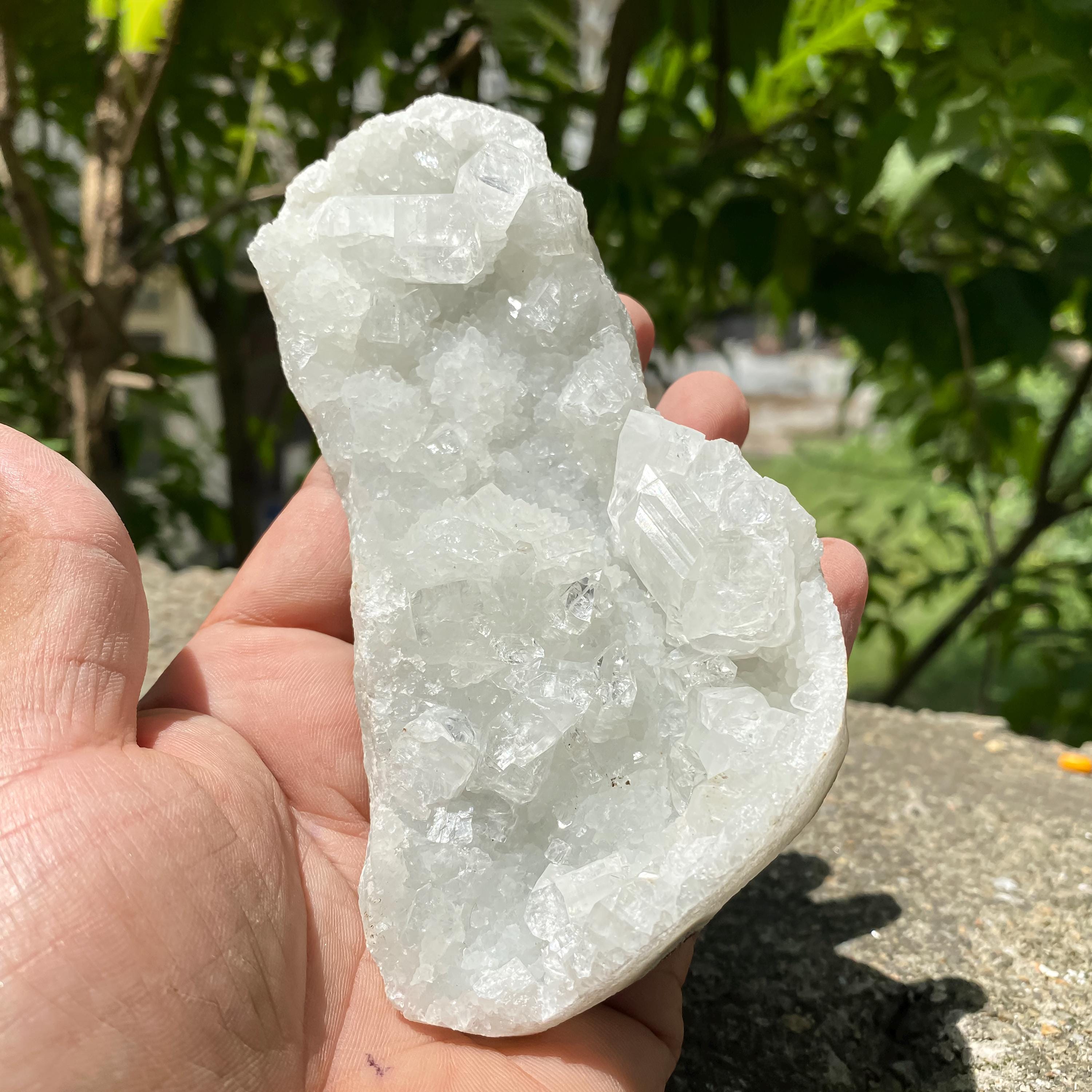 White Apophyllite Crystal Cluster, 280gm Zeolite Specimen, Cubic Crystals Rough, White Apophyllite Zeolite Cluster