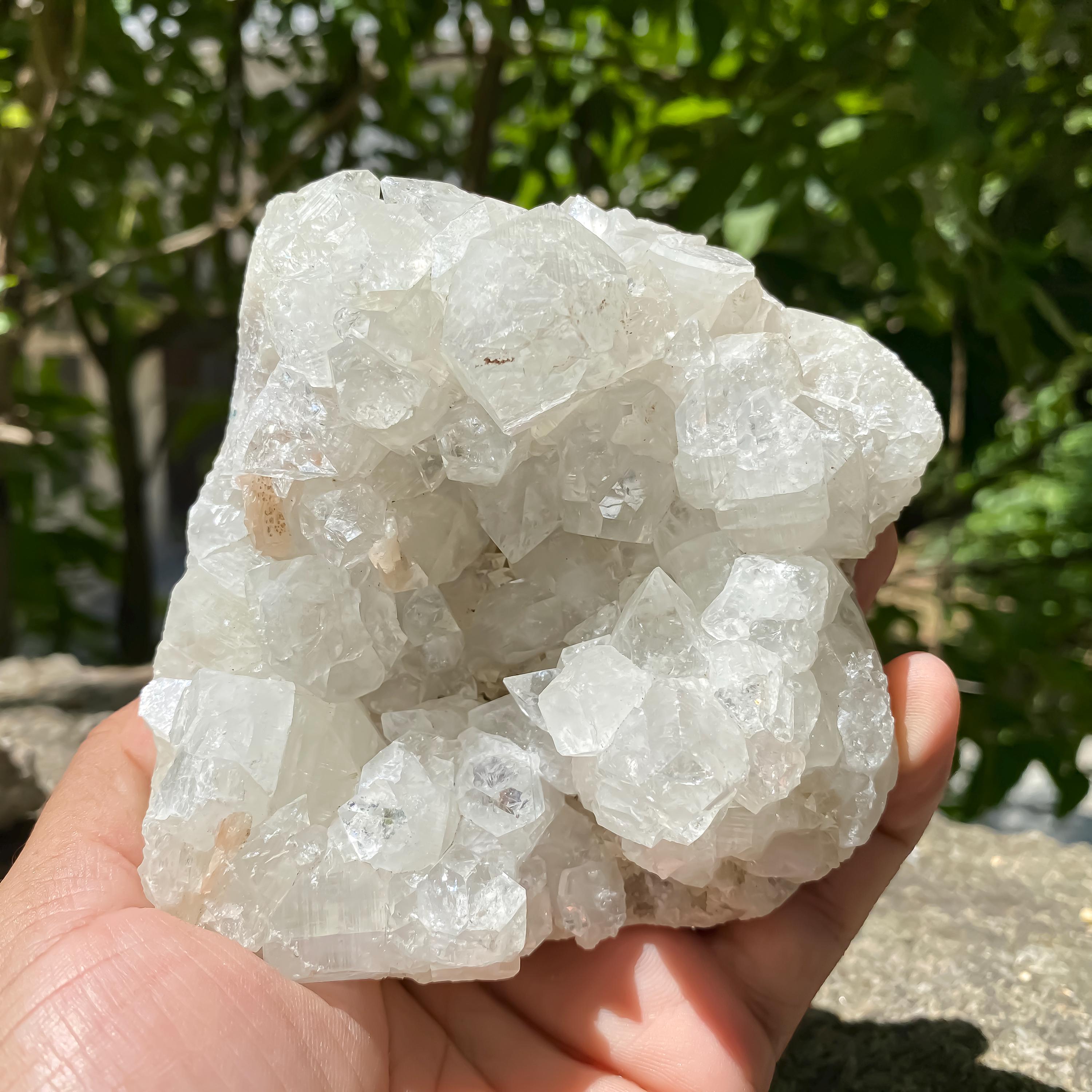White Apophyllite Crystal Cluster: Healing Stone Home Decor 640gm