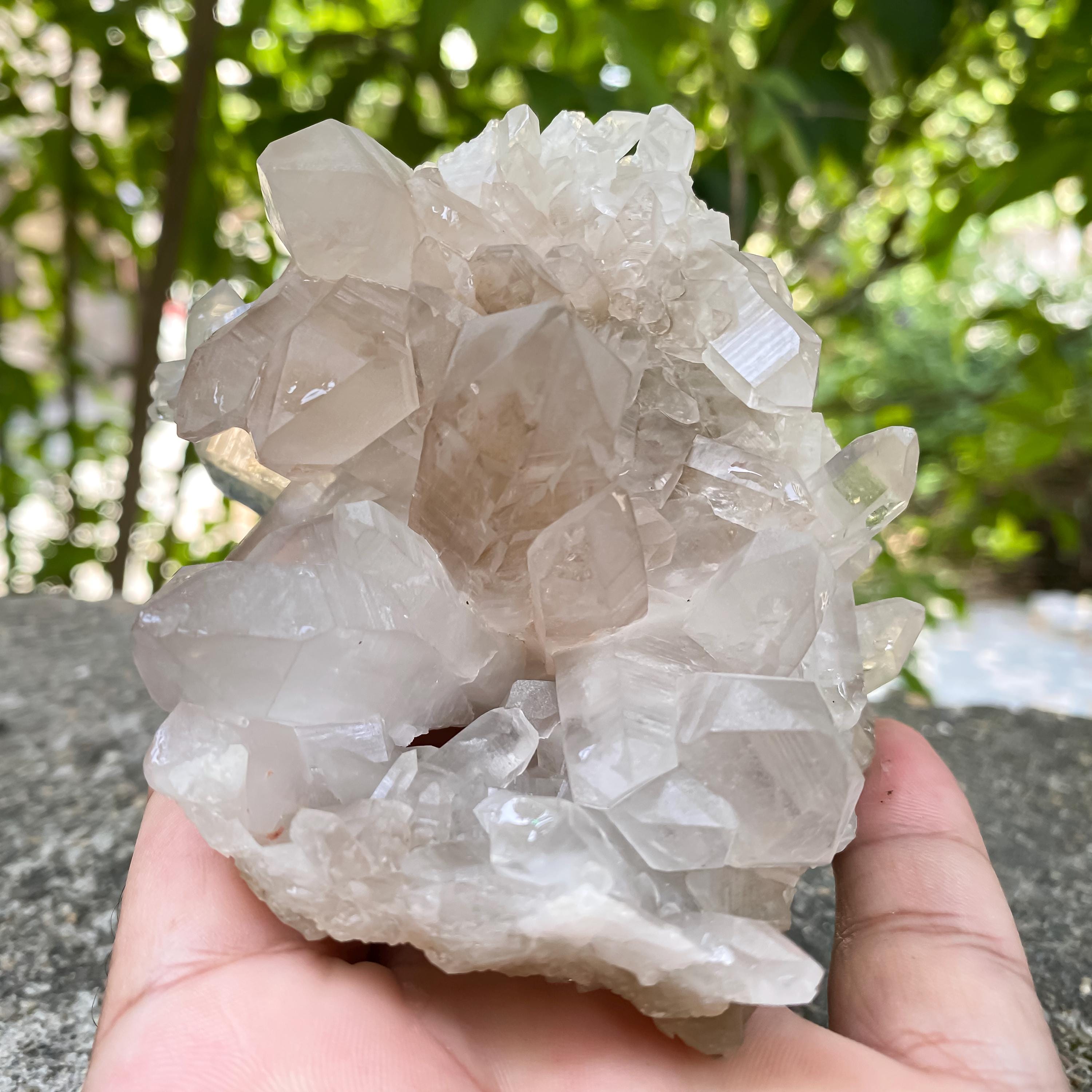 Raw Smoky Quartz Crystal Cluster Natural Healing Stone, India (340gm)