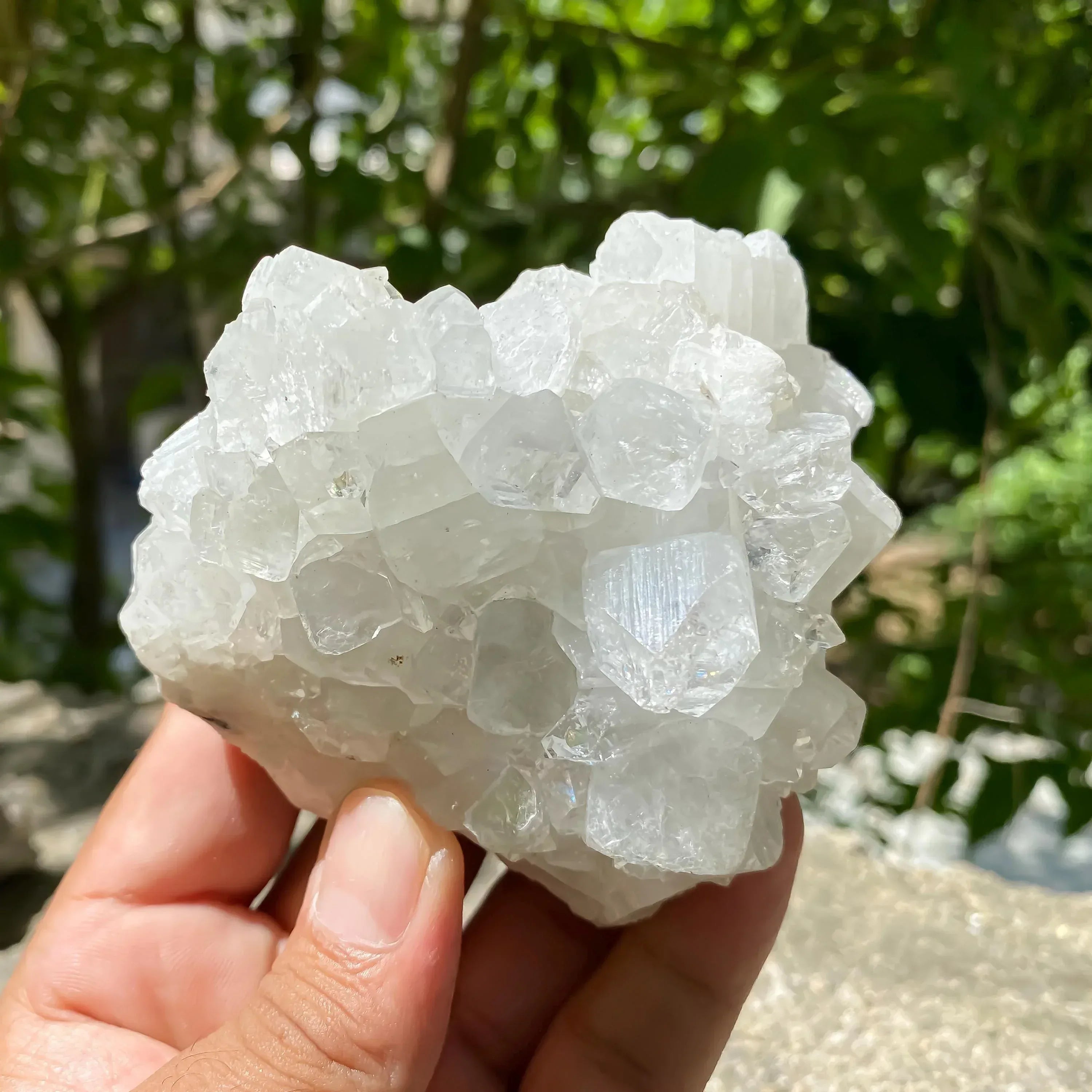 Raw White Apophyllite Cluster: 340gm Rare Crystal Specimen, Home Decor Zeolite
