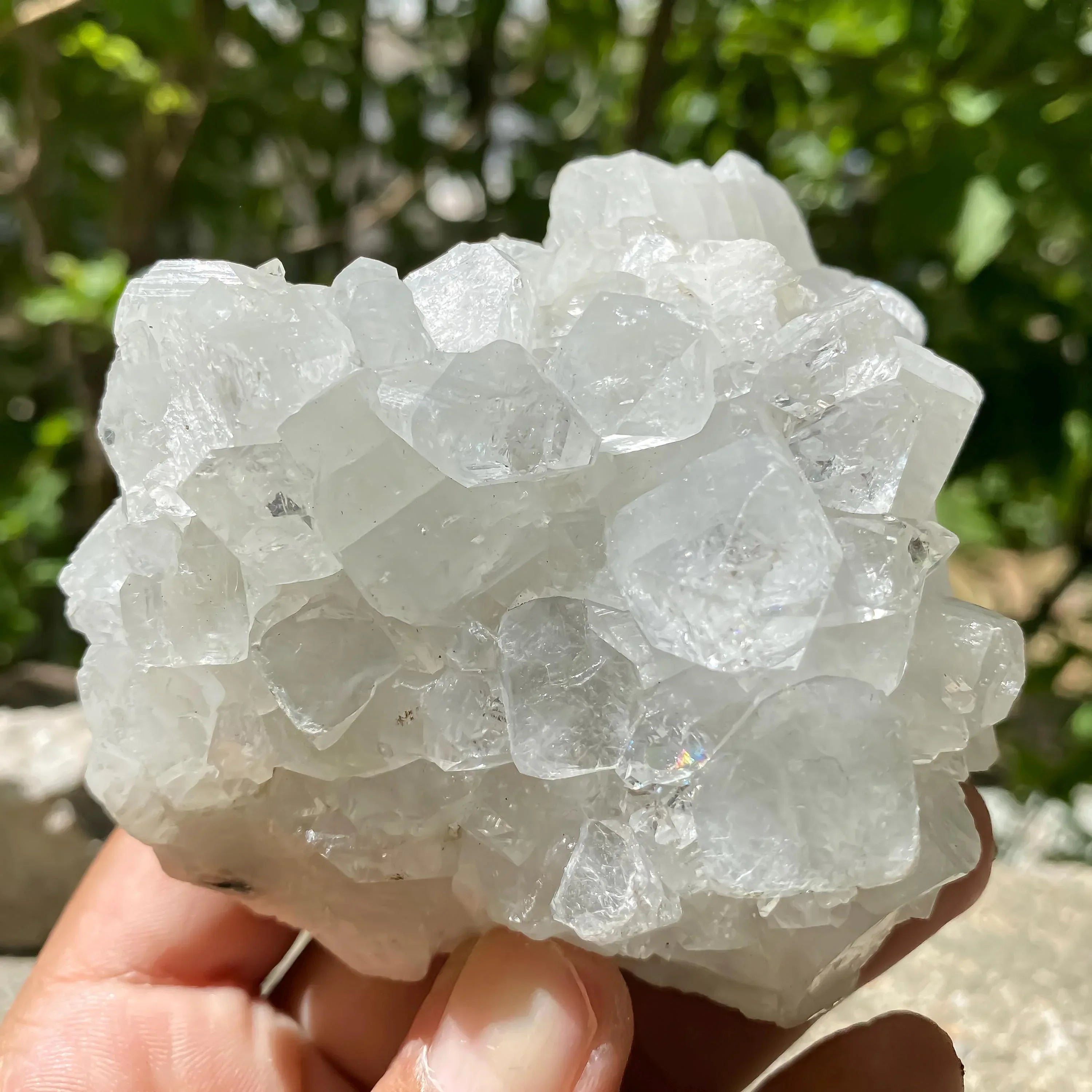 Raw White Apophyllite Cluster: 340gm Rare Crystal Specimen, Home Decor Zeolite