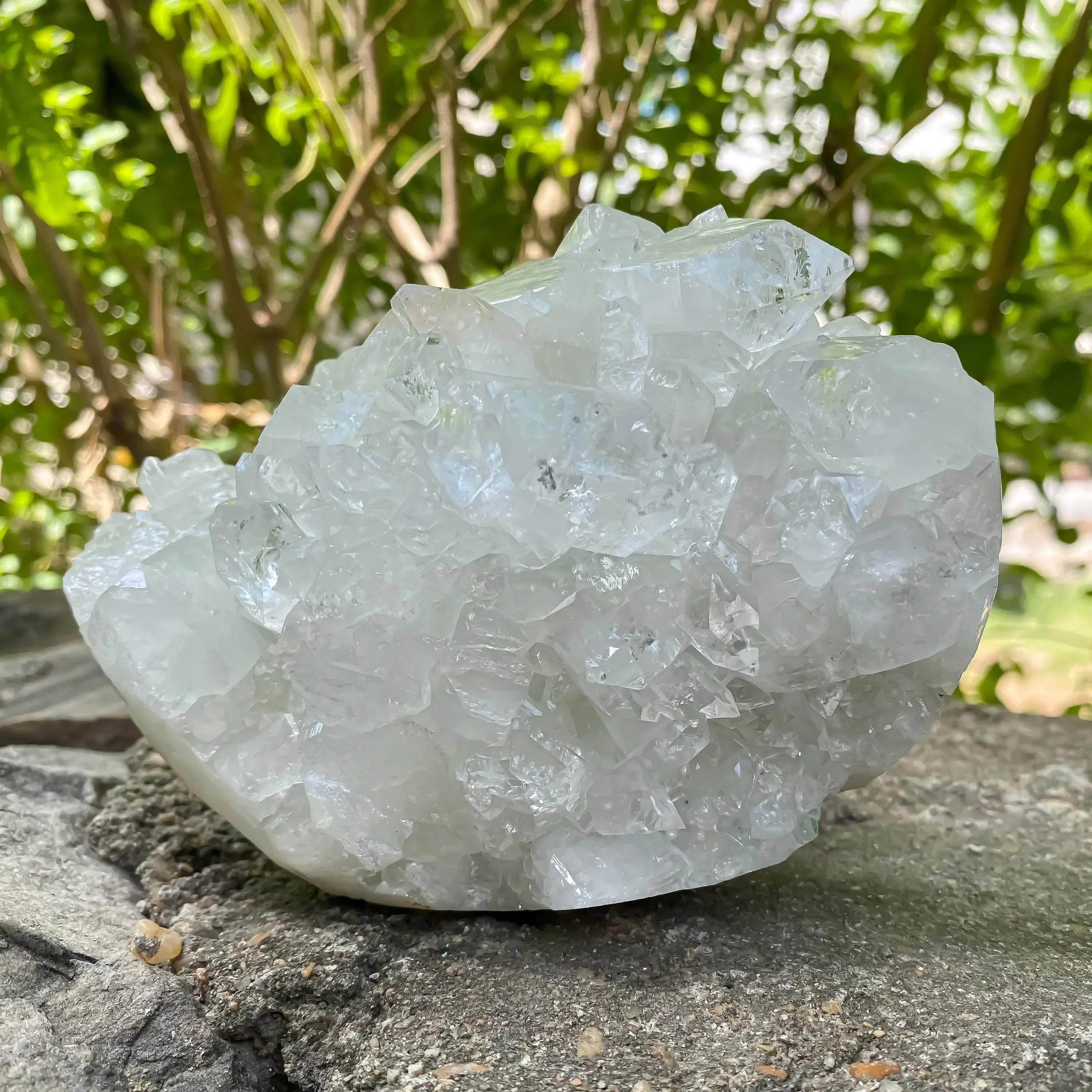 Raw White Apophyllite Crystal Cluster | Reiki Healing Stone Zeolite