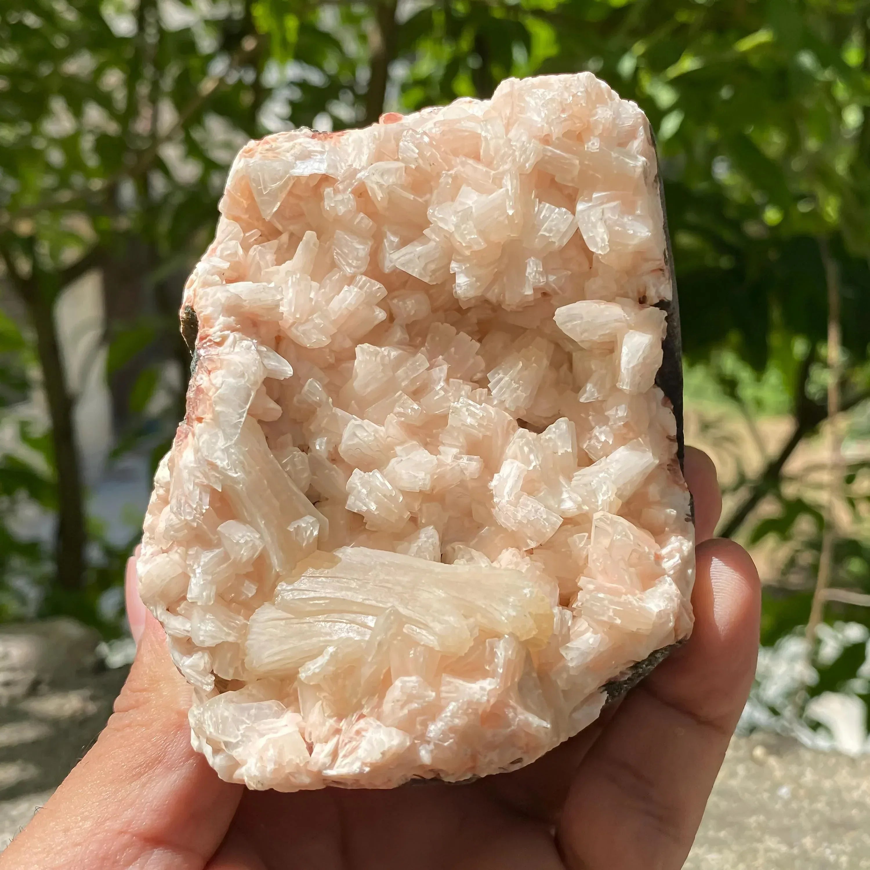 Natural Stillbite Apophyllite Geode Crystal Cluster for Healing, 520gm Meditation & Home Decor Gifts Zeolite