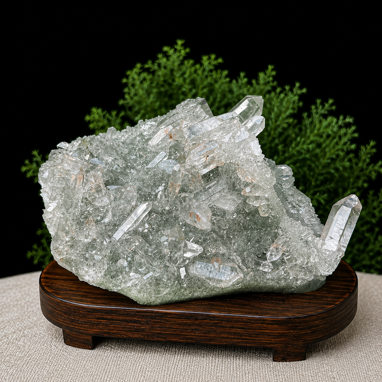 Himalayan Elestial Chlorite Quartz Cluster specimen Raw Healing Minerals 770gm