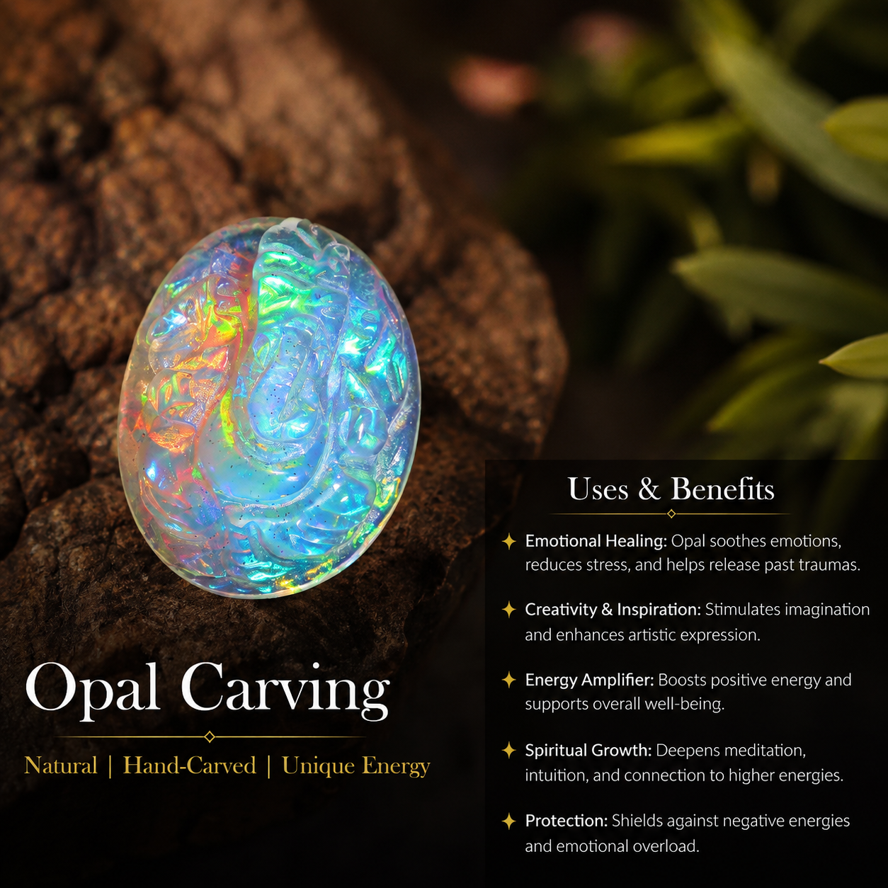 Ethiopian Opal Ganesha Carving: 5.20 Carat Welo Fire Gemstone (12x16mm)