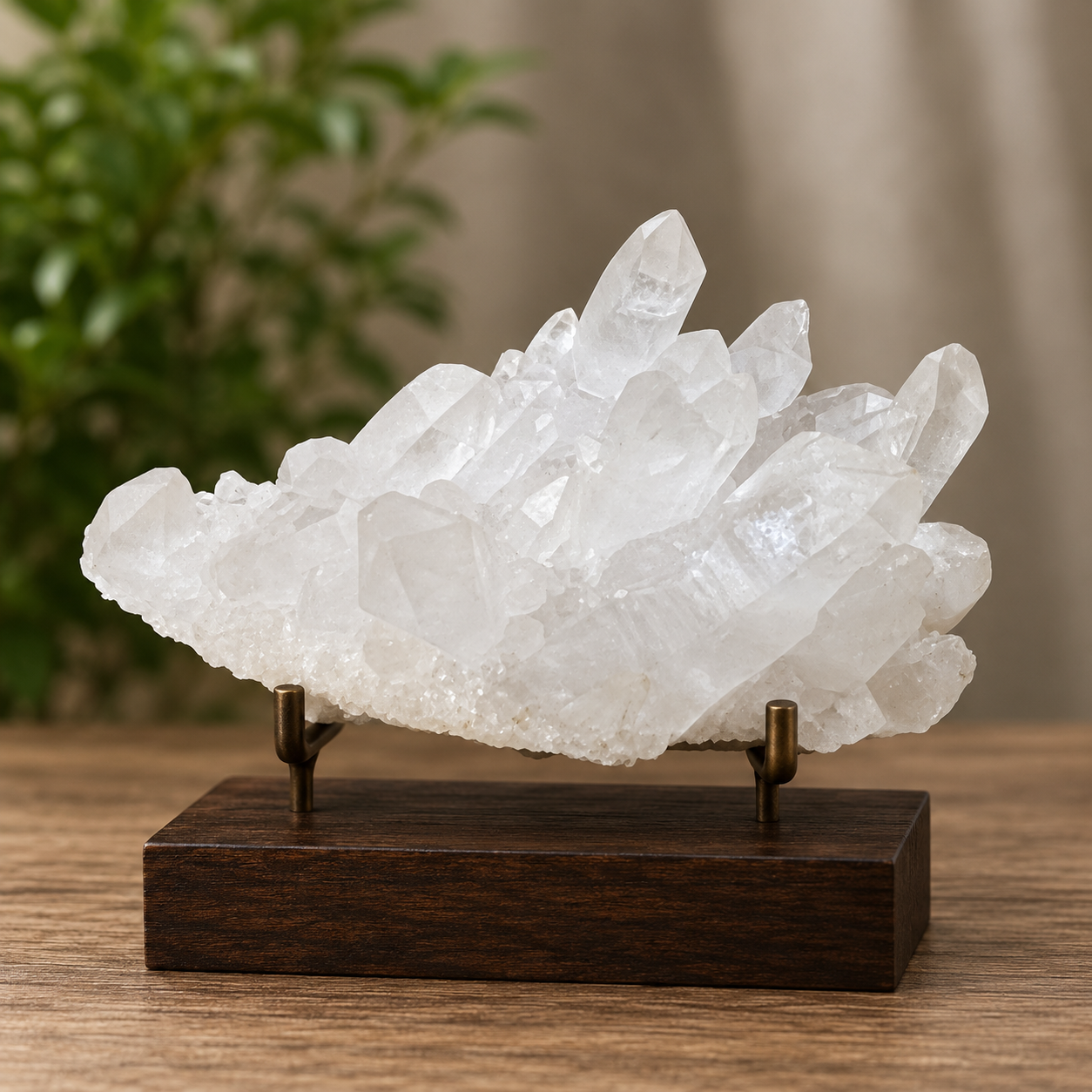 White Natural Himalayan Samadhi Quartz Cluster Raw Crystal Energy Healing Display