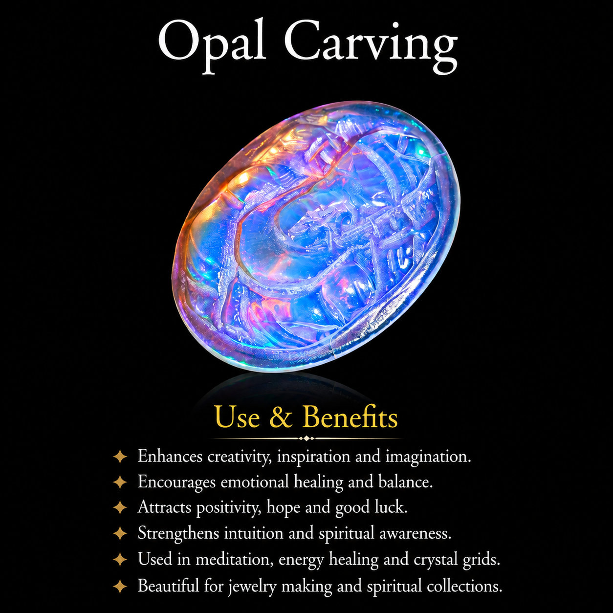 Carved Opal Ganesha Statue: 5.60 Carat Ethiopian Gemstone Carving