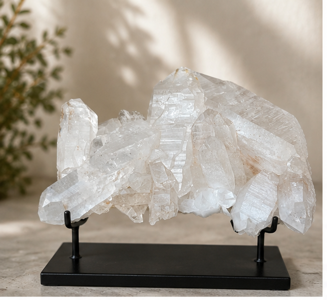 Natural Himalayan White Quartz Cluster 260g Raw Specimen Healing Stone
