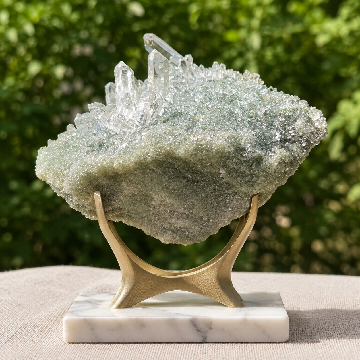 Green Chlorite Quartz Cluster: Himalayan Crystal Healing Home Decor 900gm
