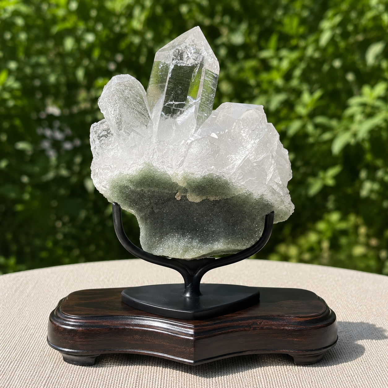Green Chlorite Quartz Crystal Cluster: Natural Healing Stone 620gm