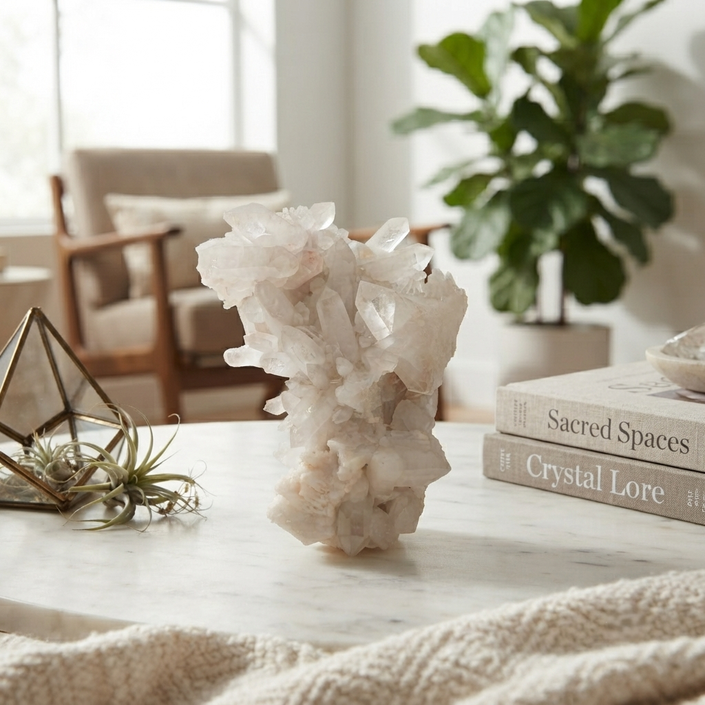 Natural Himalayan Quartz Rock Cluster 770g White Healing Crystal Piece