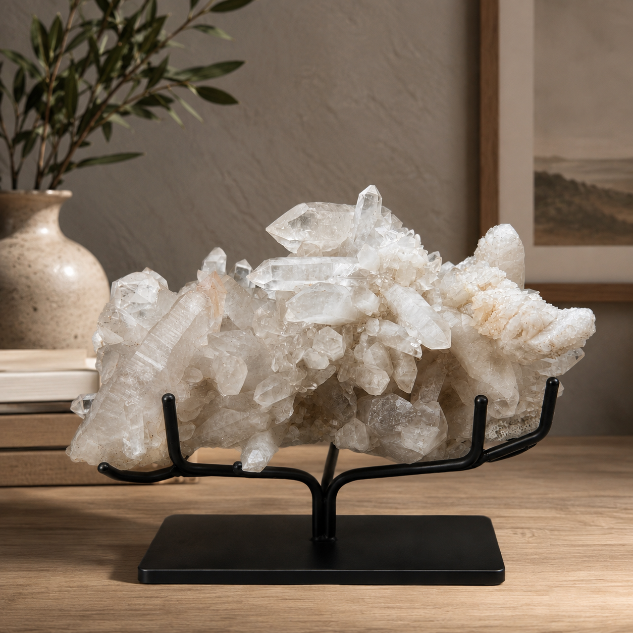 Natural Himalayan Quartz Rock Cluster 770g White Healing Crystal Piece