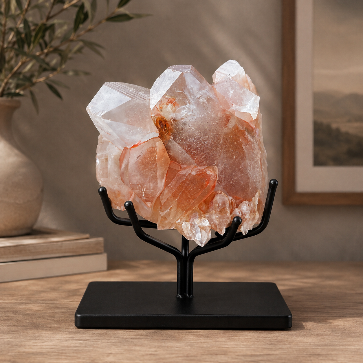 Himalayan Pink Quartz Crystal 325g Natural Mineral Specimen for Reiki Meditation