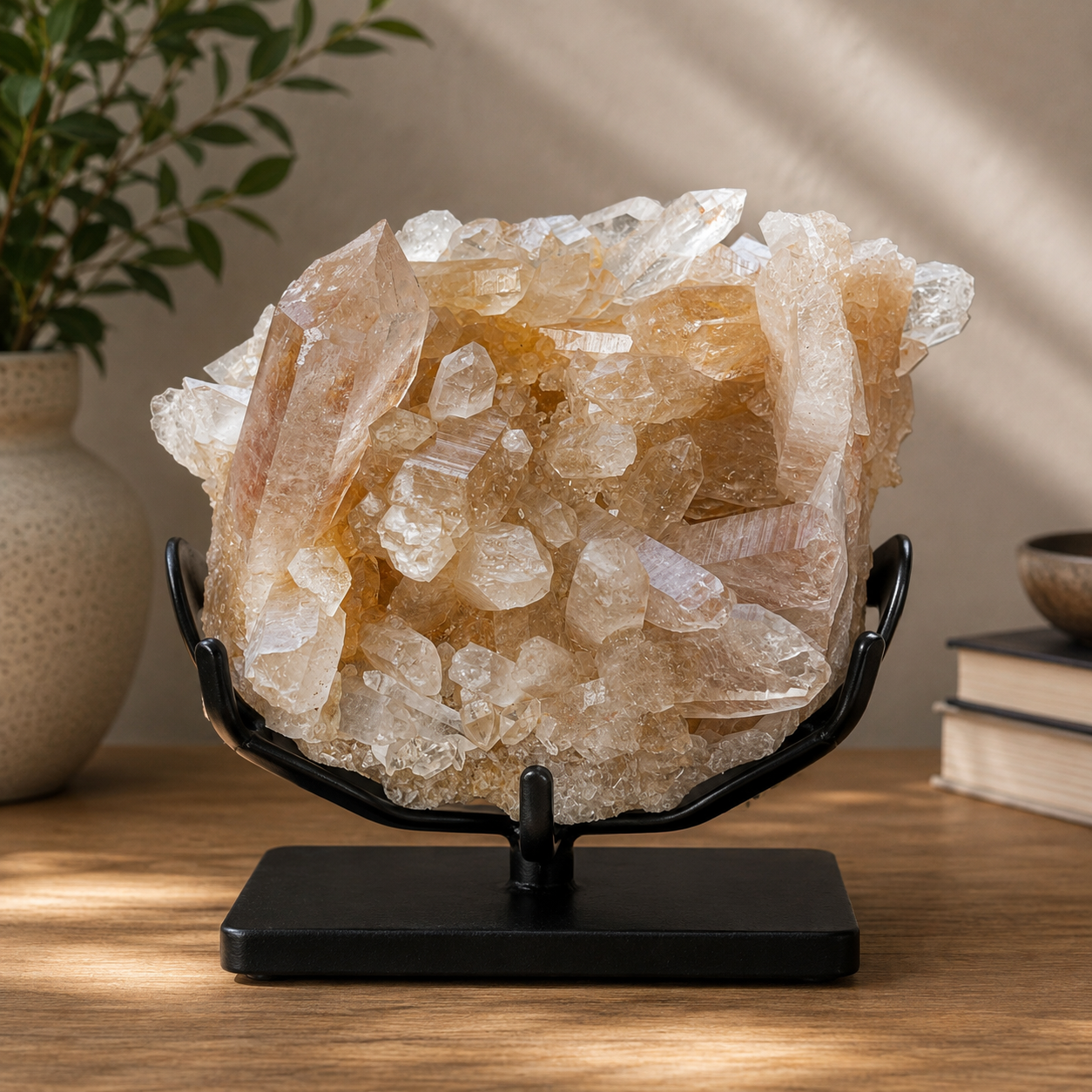 Yellow Samadhi Quartz Raw Himalayan Crystal Cluster Healing Mineral Display Collector