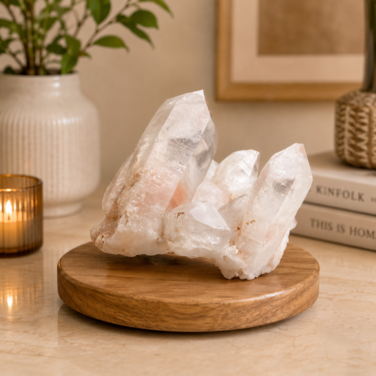 White and Pink Quartz Crystal Cluster 100g Natural Himalayan Raw Healing Stone Mineral Specimen Décor