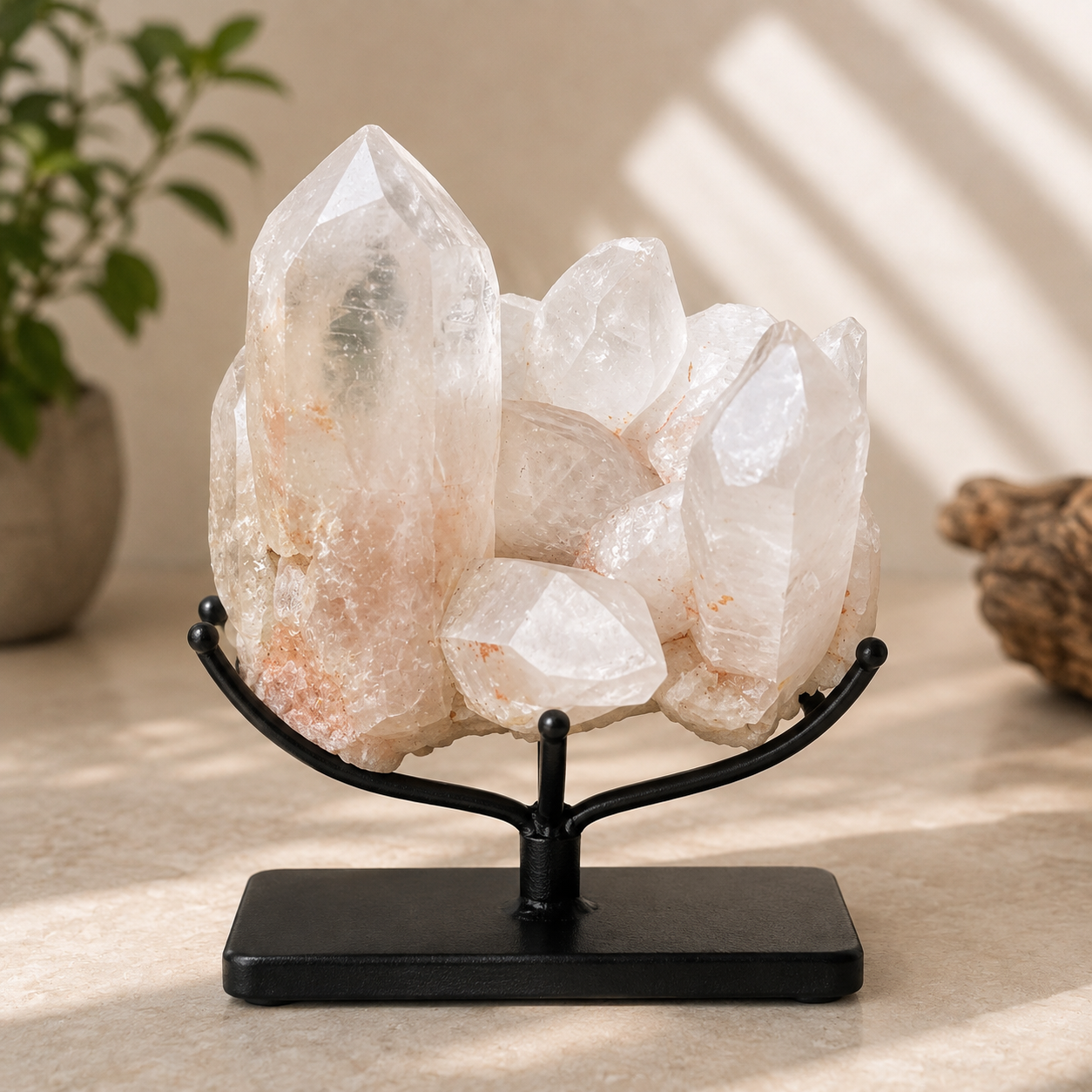White and Pink Quartz Crystal Cluster 100g Natural Himalayan Raw Healing Stone Mineral Specimen Décor