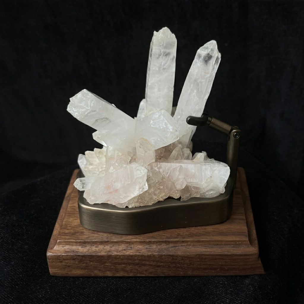 White Himalayan Quartz Samadhi Raw Crystal Mineral Cluster Healing Energy Display