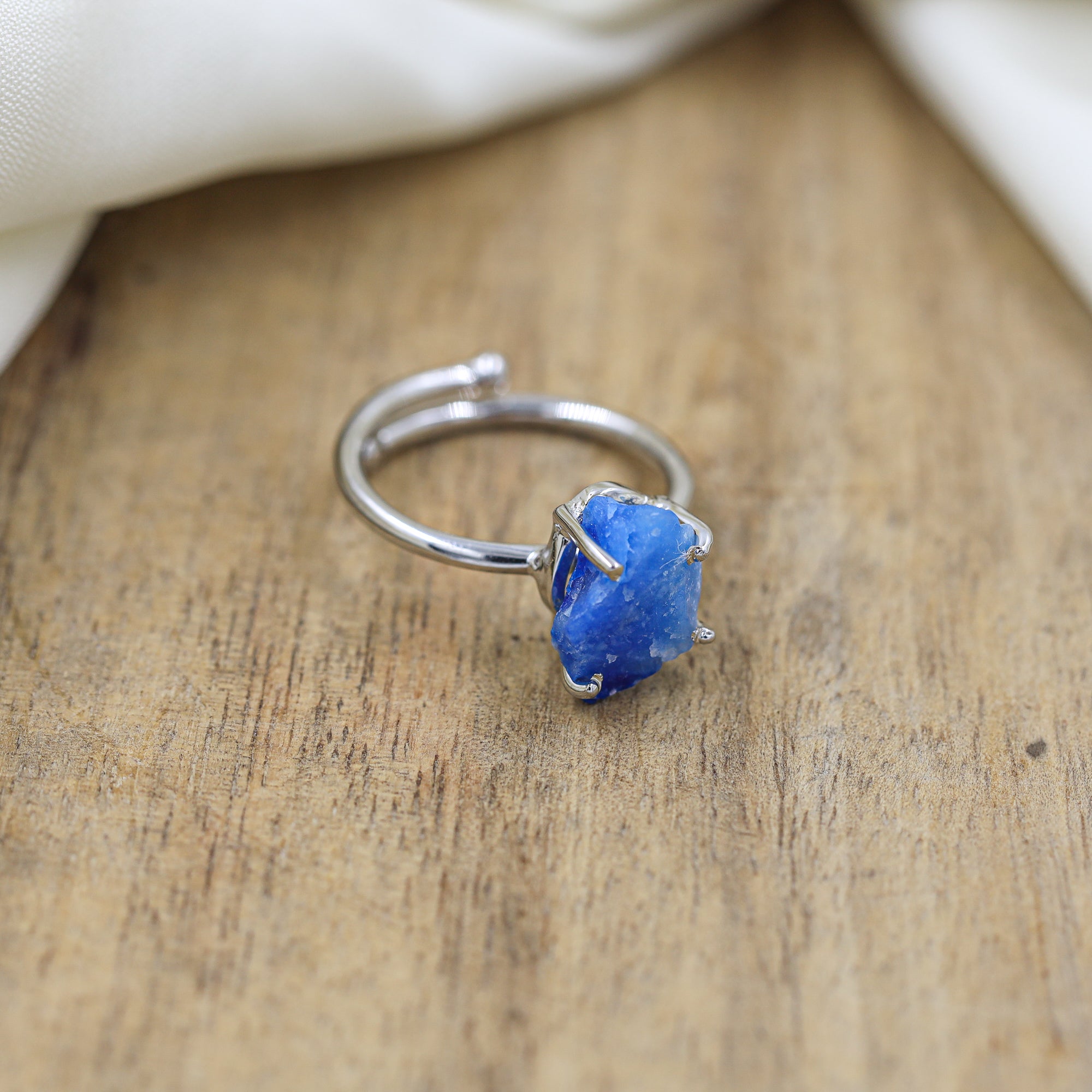 Afghanite Ring in 925 Sterling Silver Natural Color Change Rough Stone Adjustable Handmade Jewelry