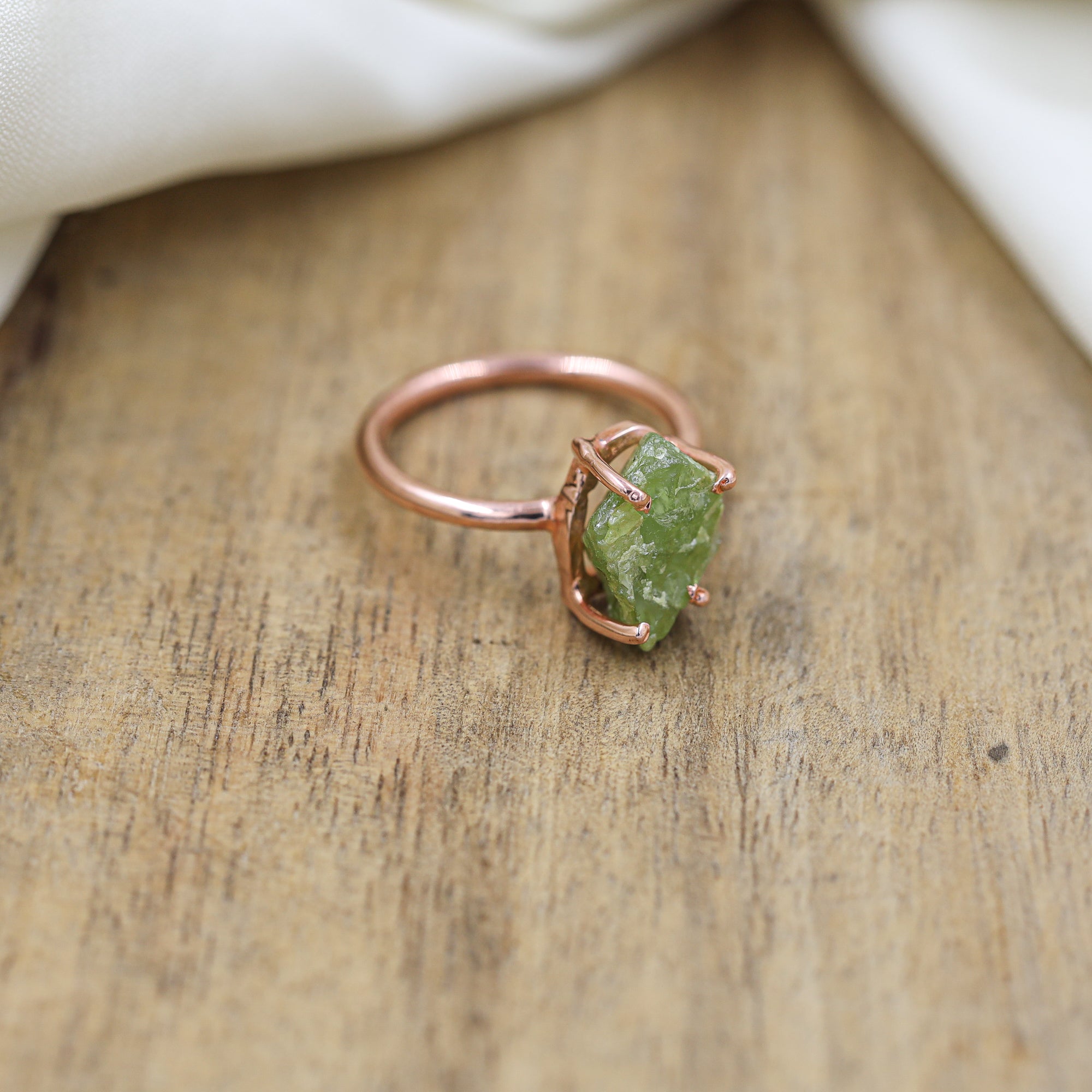Raw Sphene Ring in 925 Sterling Silver Rough Gemstone Ring Handmade Jewelry Gift for Her