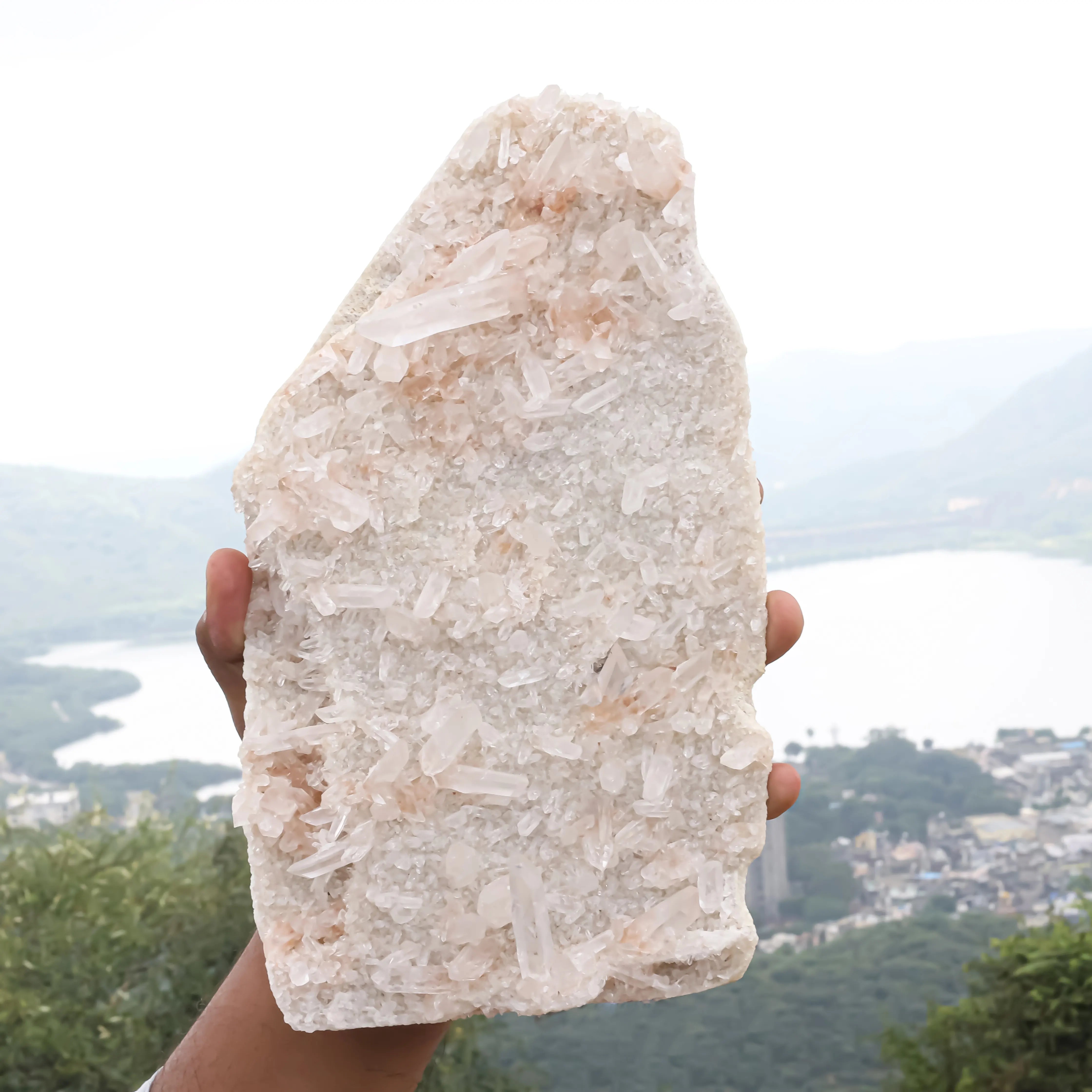 Natural Himalayan Pink Quartz Cluster – 2600g Large Raw Crystal Specimen