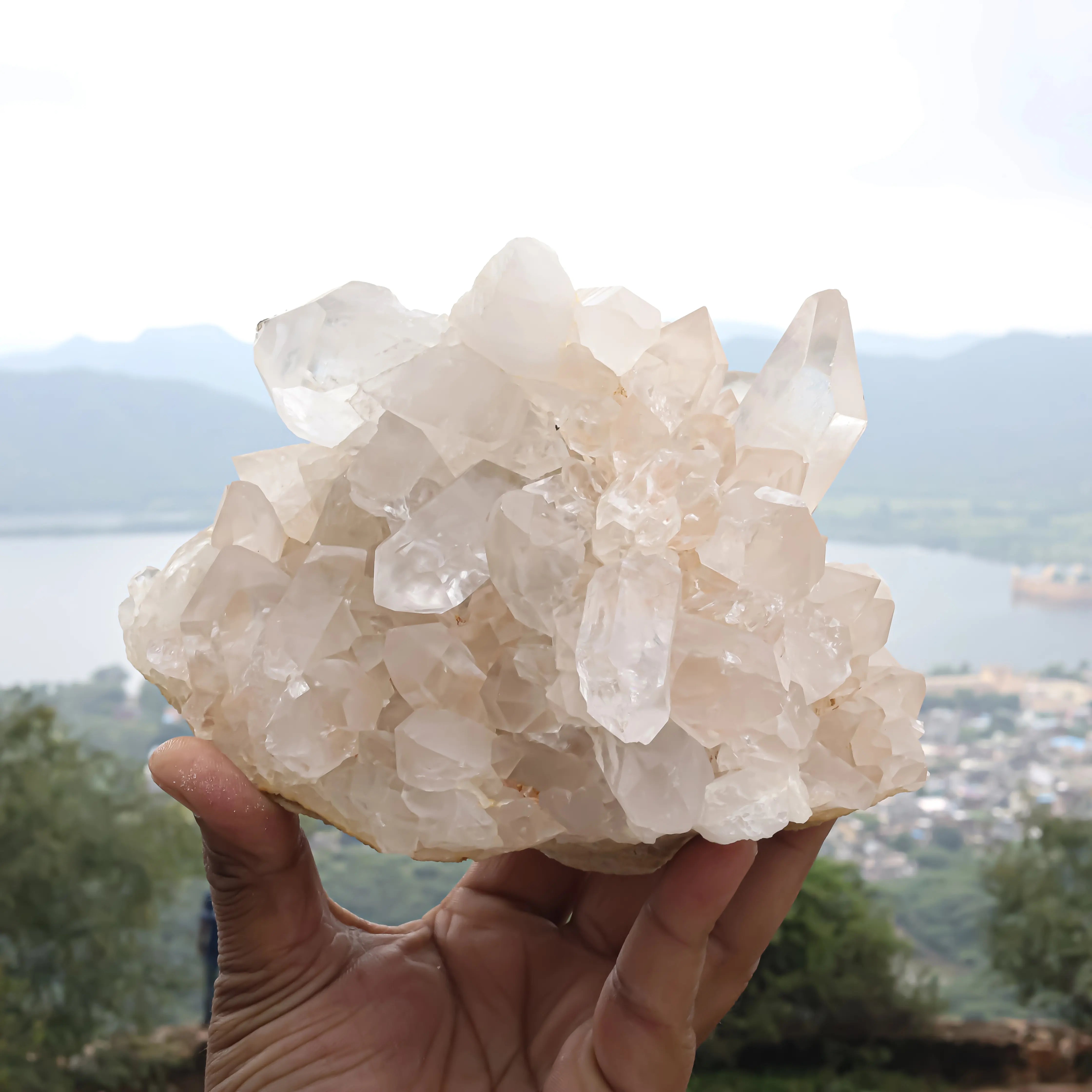 Himalayan White Quartz Cluster 1860g Natural Raw Crystal Specimen