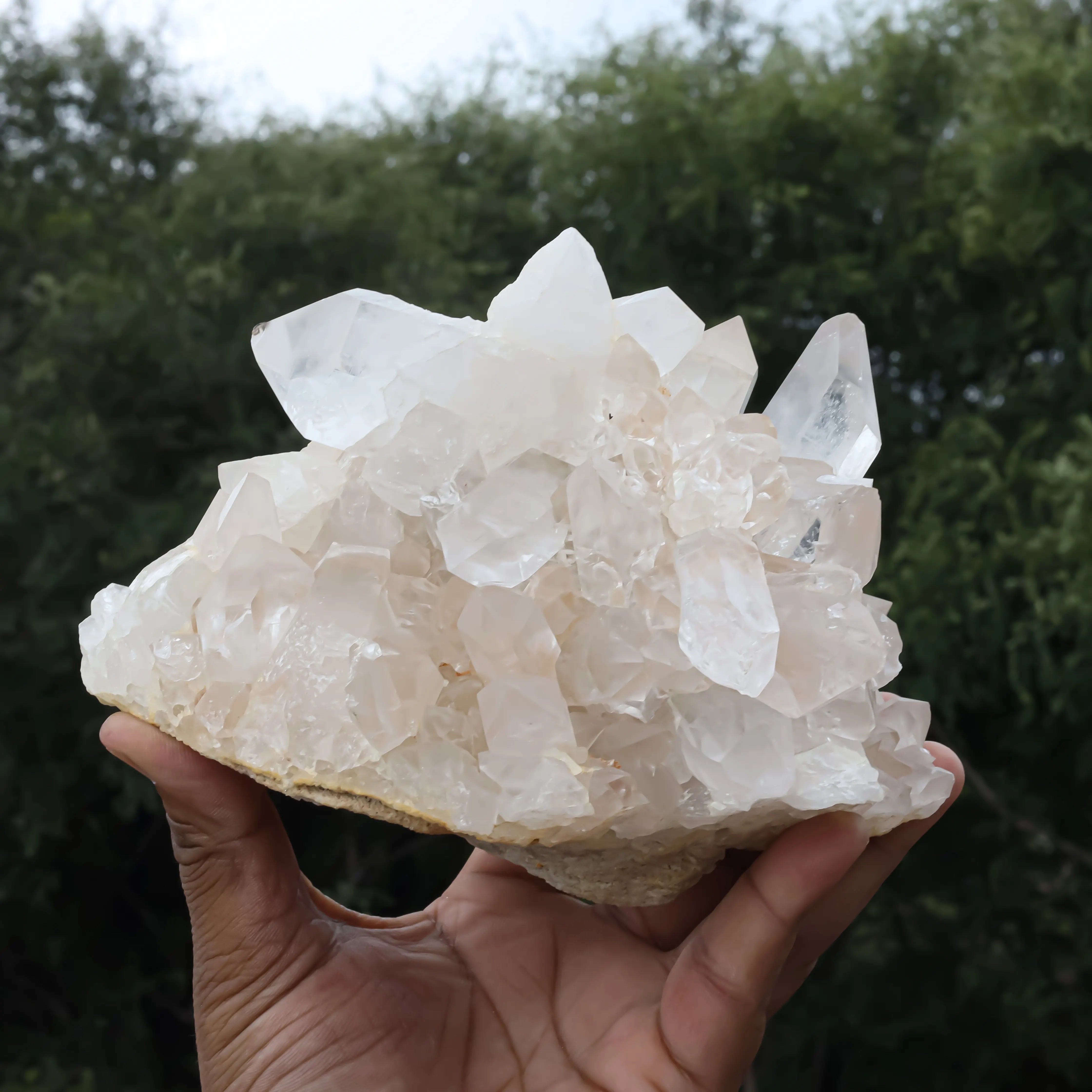 Himalayan White Quartz Cluster 1860g Natural Raw Crystal Specimen
