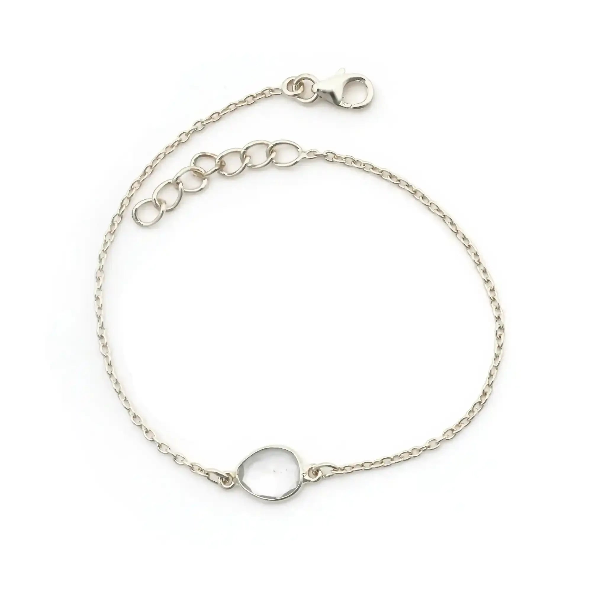 Handcrafted Ceylon Moonstone Rose Cut Bracelet in 925 Sterling Silver Gemstone Bracelets