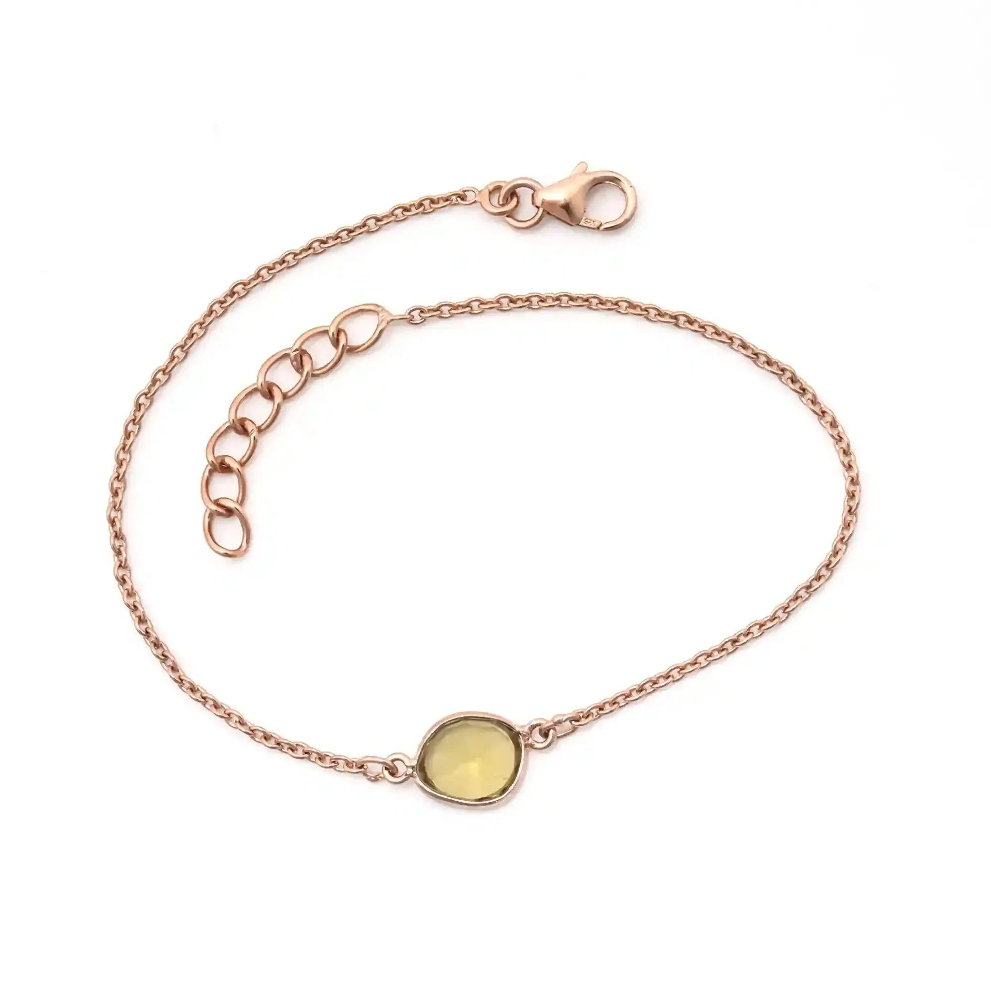 Champagne Quartz Rose Cut Bracelet - Natural Gemstone Gemstone Bracelets