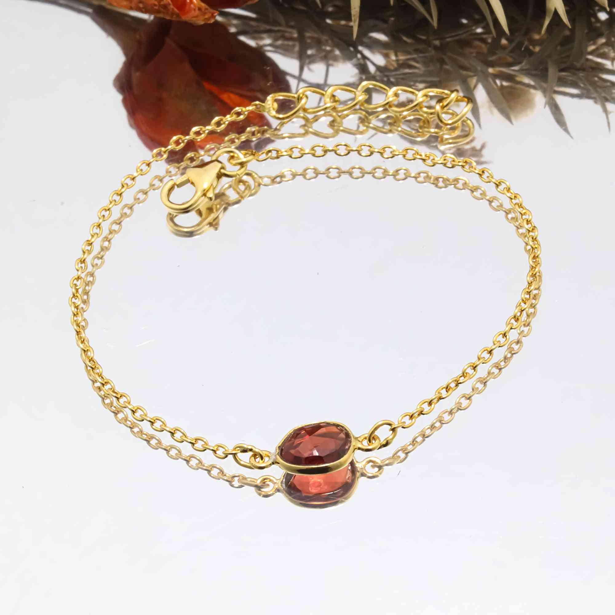 Deep Red Garnet Rose Cut Bracelet Gemstone Bracelets