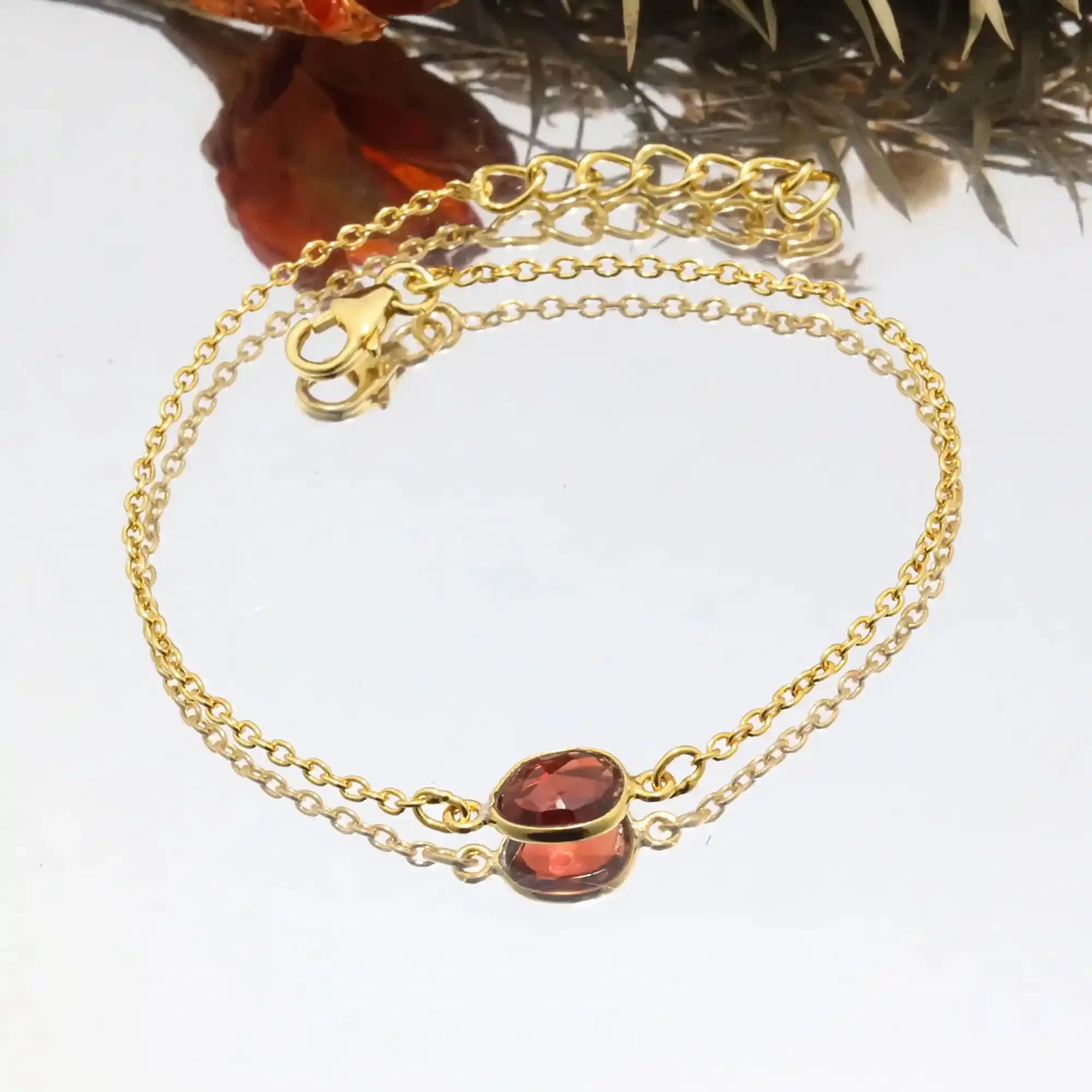 Deep Red Garnet Rose Cut Bracelet Gemstone Bracelets