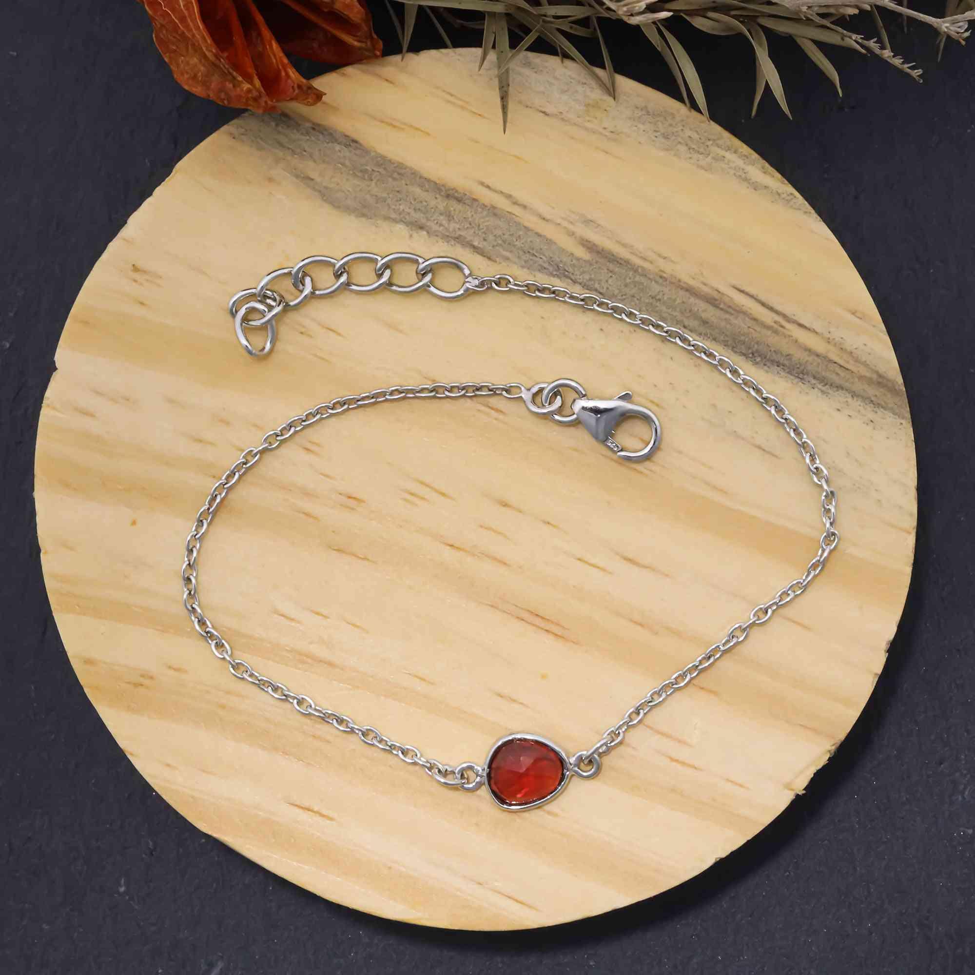 Deep Red Garnet Rose Cut Bracelet Gemstone Bracelets