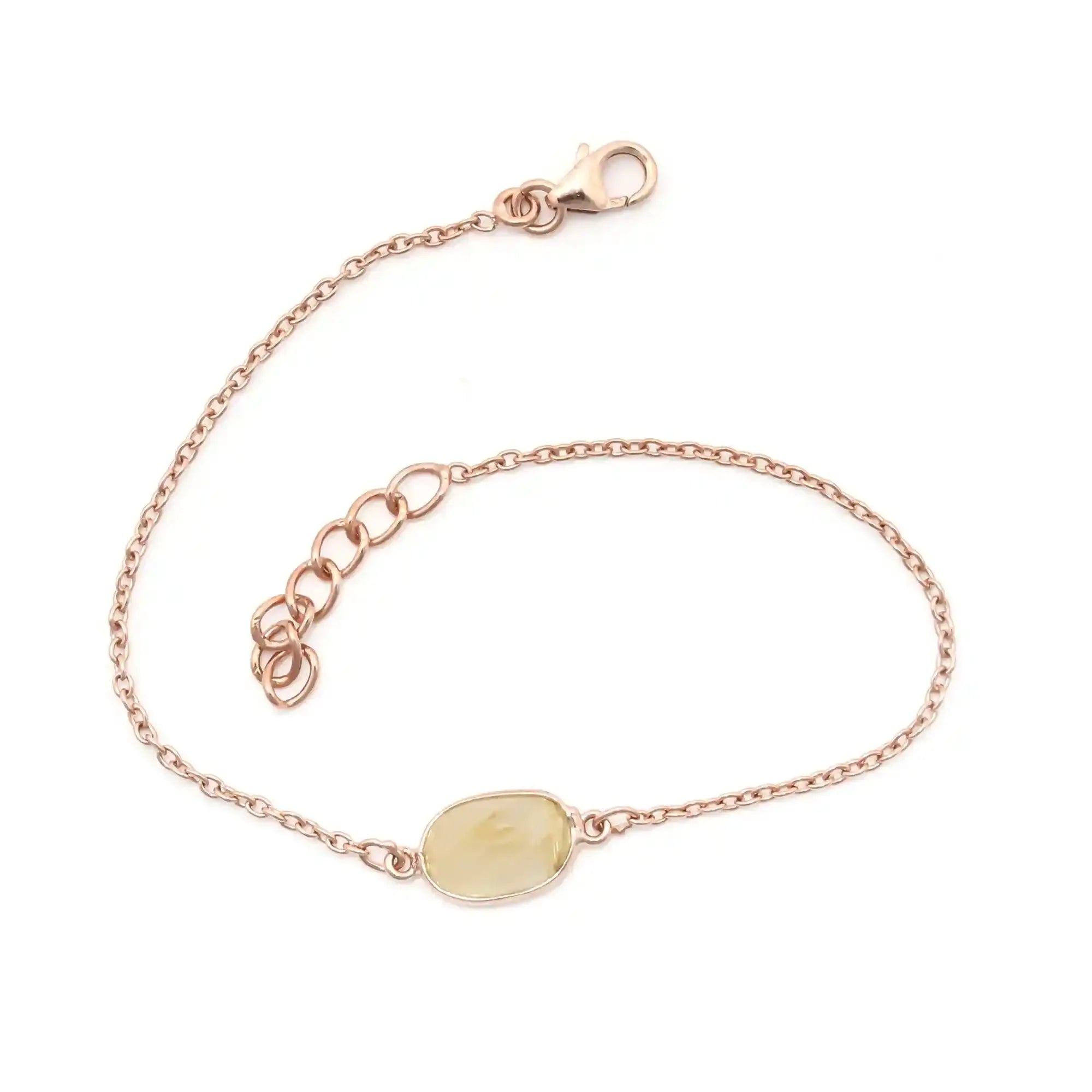 Golden Rutile Quartz Bracelet in 925 Silver Gemstone Bracelets