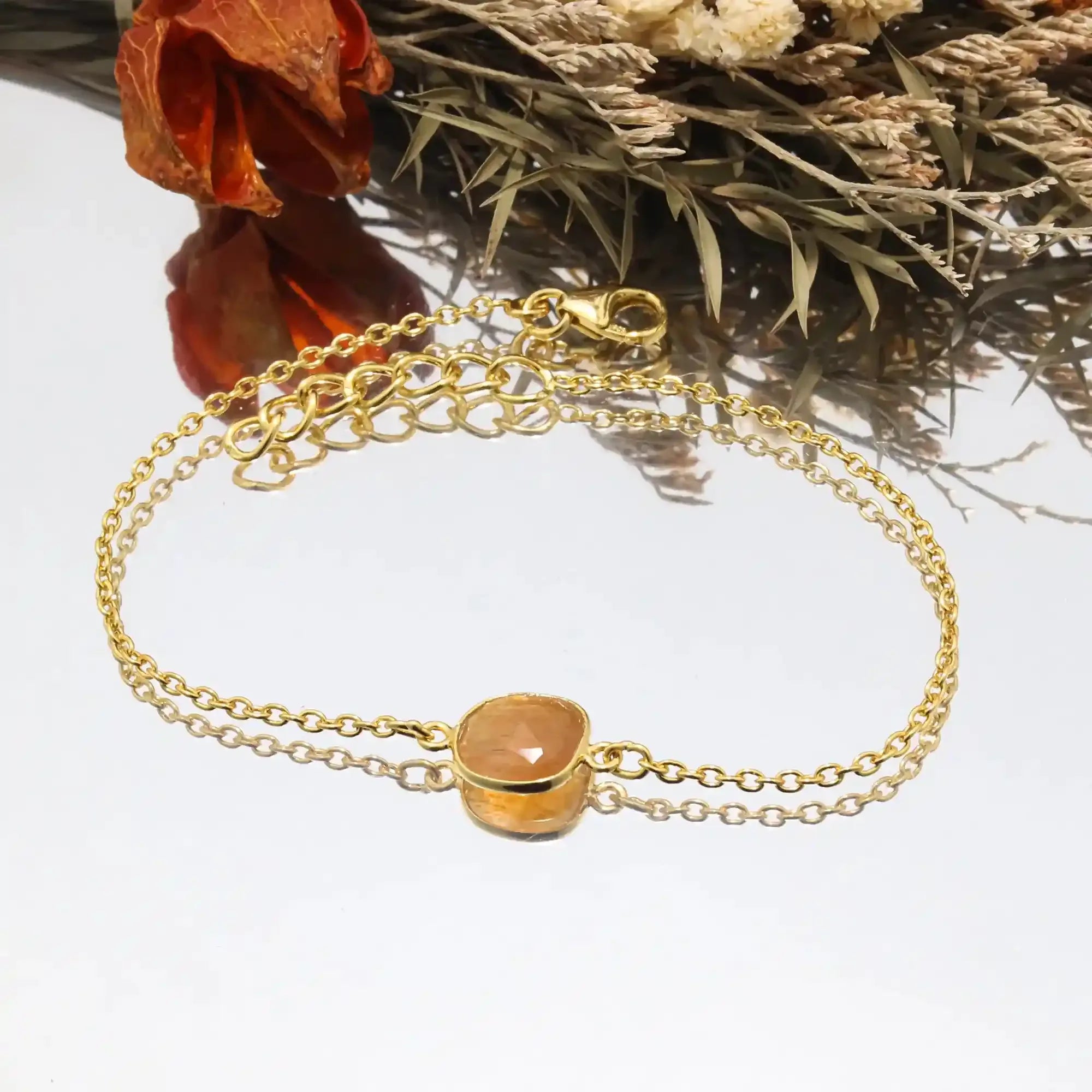 Golden Sheen Feldspar Bracelet Gemstone Bracelets