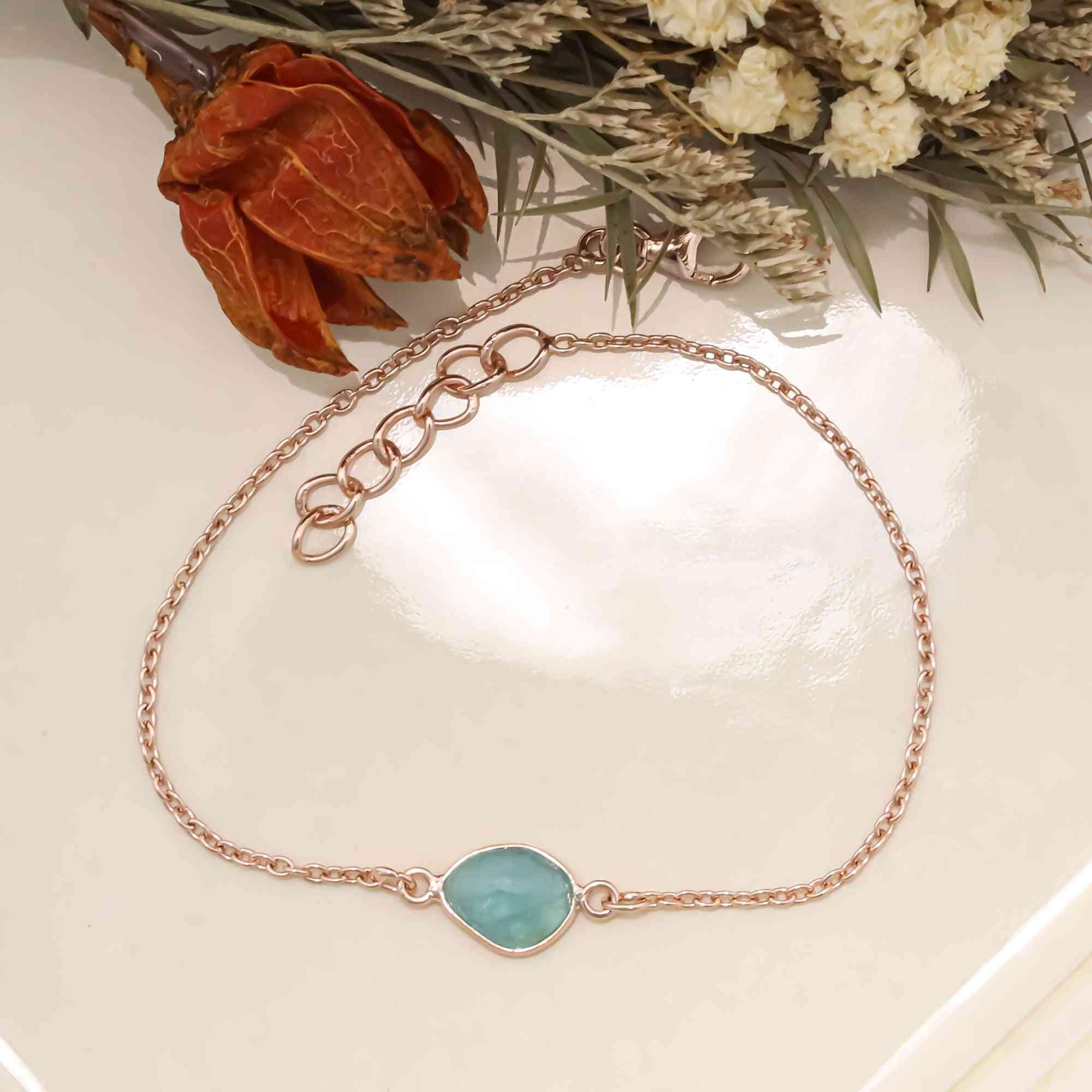 Rare Grandidierite Rose Cut Bracelet in Solid 925 Sterling Silver Gemstone Bracelets