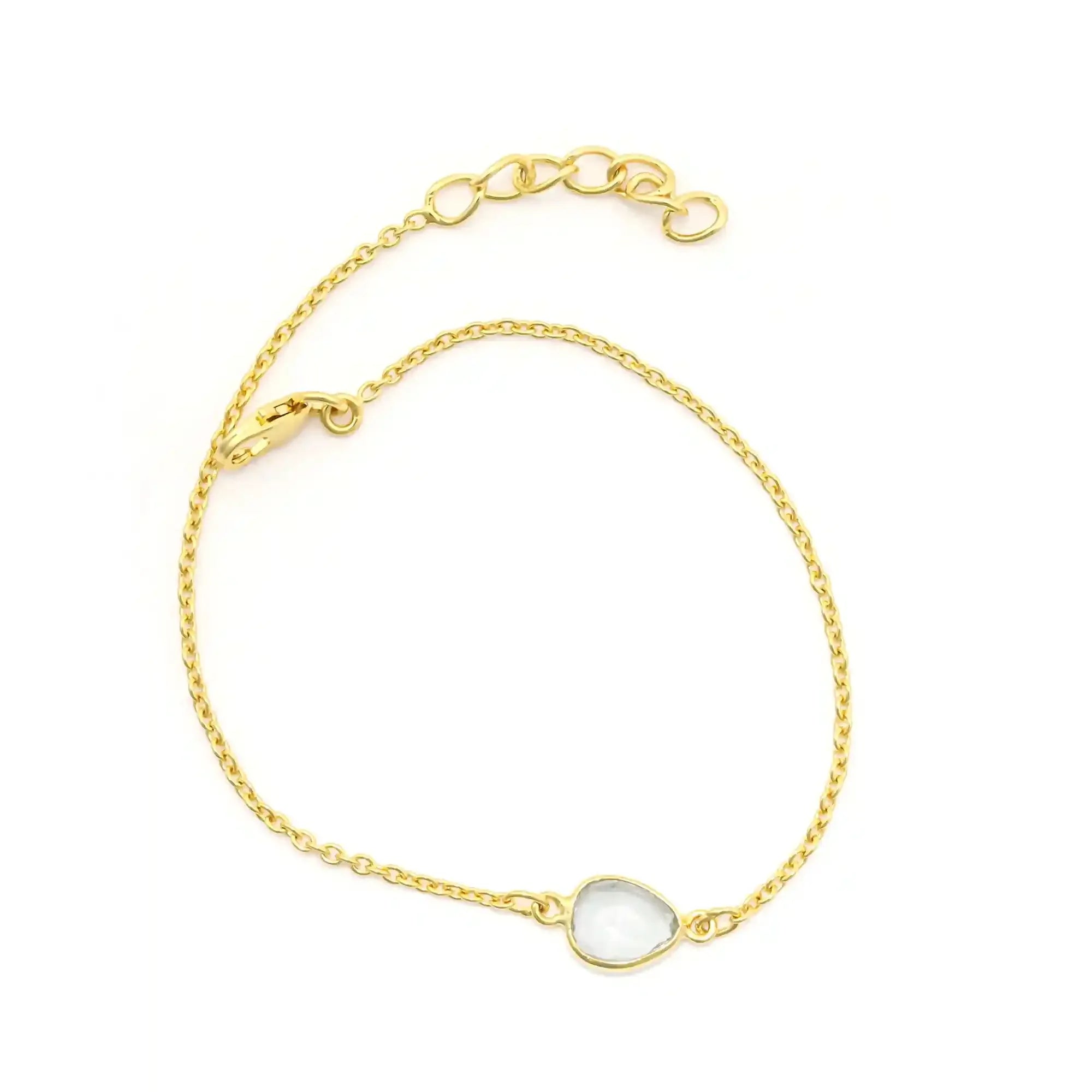 Delicate Green Amethyst Rose-Cut Bracelet in 925 Fine Sterling Silver Gemstone Bracelets