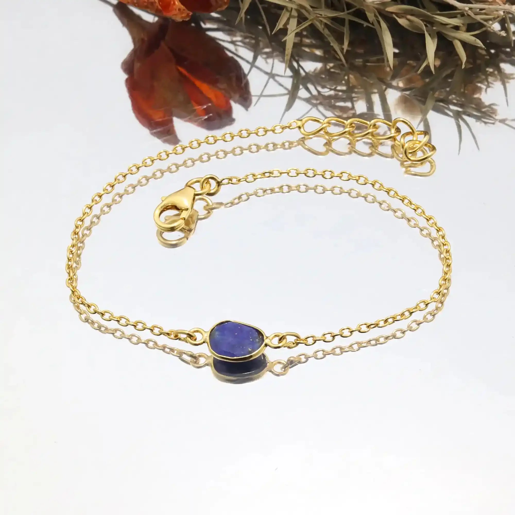 Royal Blue Lapis Lazuli Rose-Cut Bracelet Crafted in 925 Sterling Silver Gemstone Bracelets